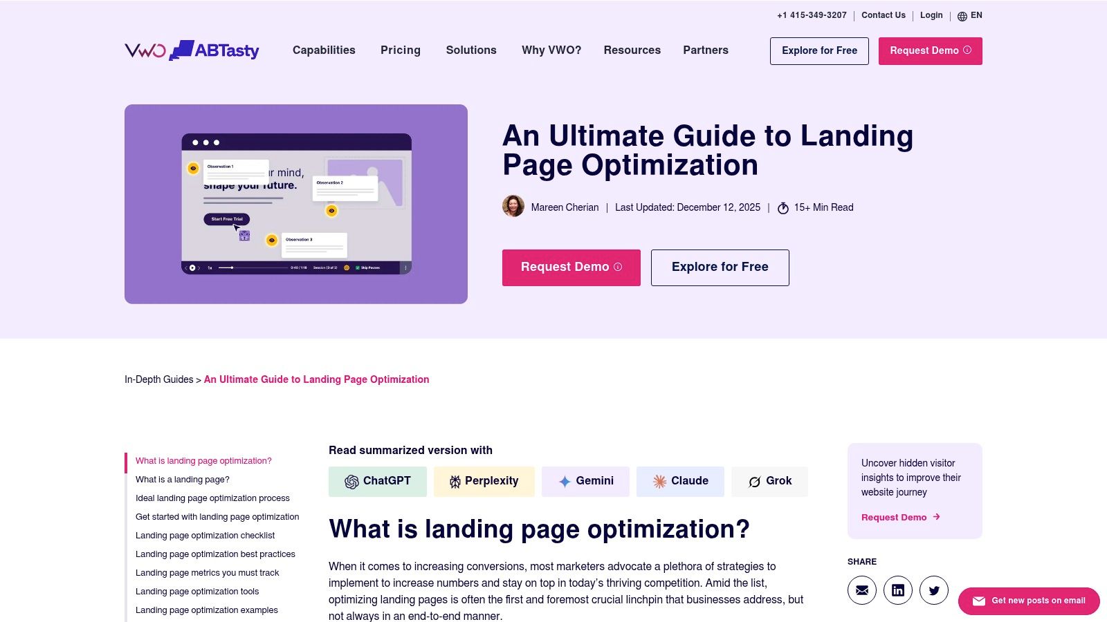 VWO, Landing Page Optimization (LPO) best‑practices guide + testing how‑tos