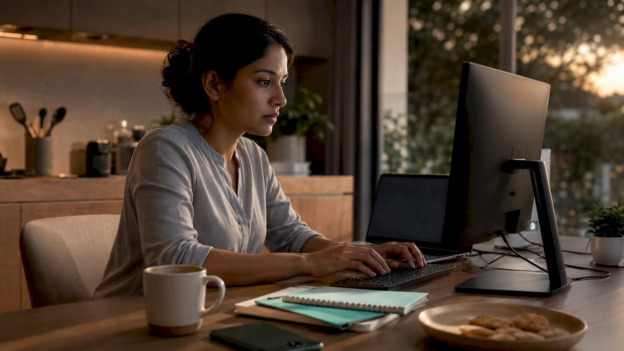Analyst troubleshooting schema mismatch at home office