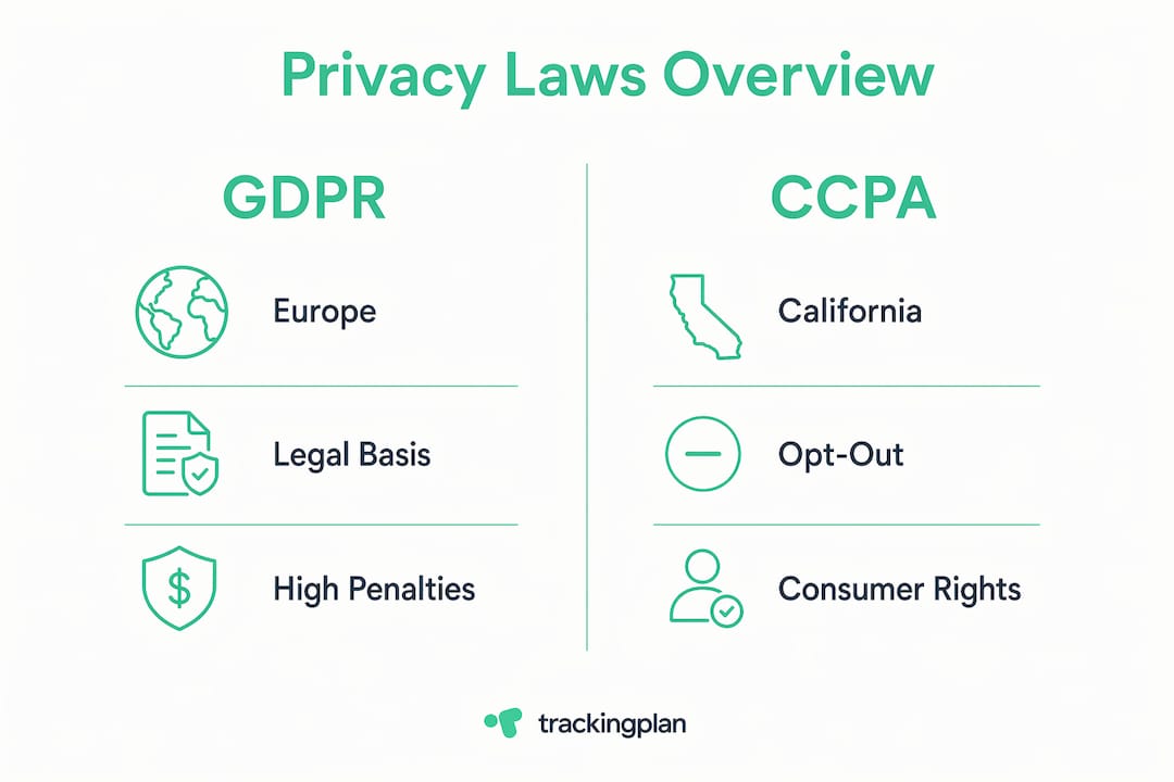 Infographic comparing GDPR and CCPA privacy laws