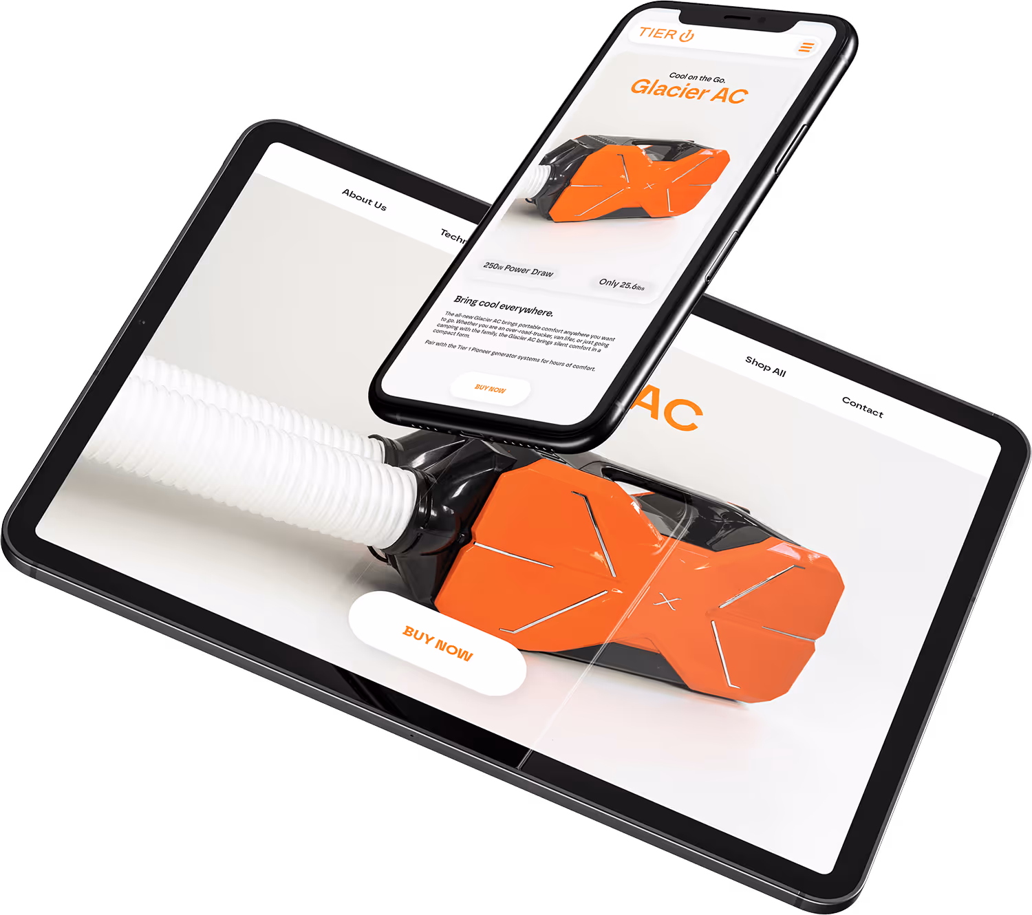 Mockups of website on and iphone and ipad