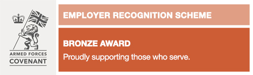 Employer Recognition Scheme Bronze Award, proudly supporting those who serve