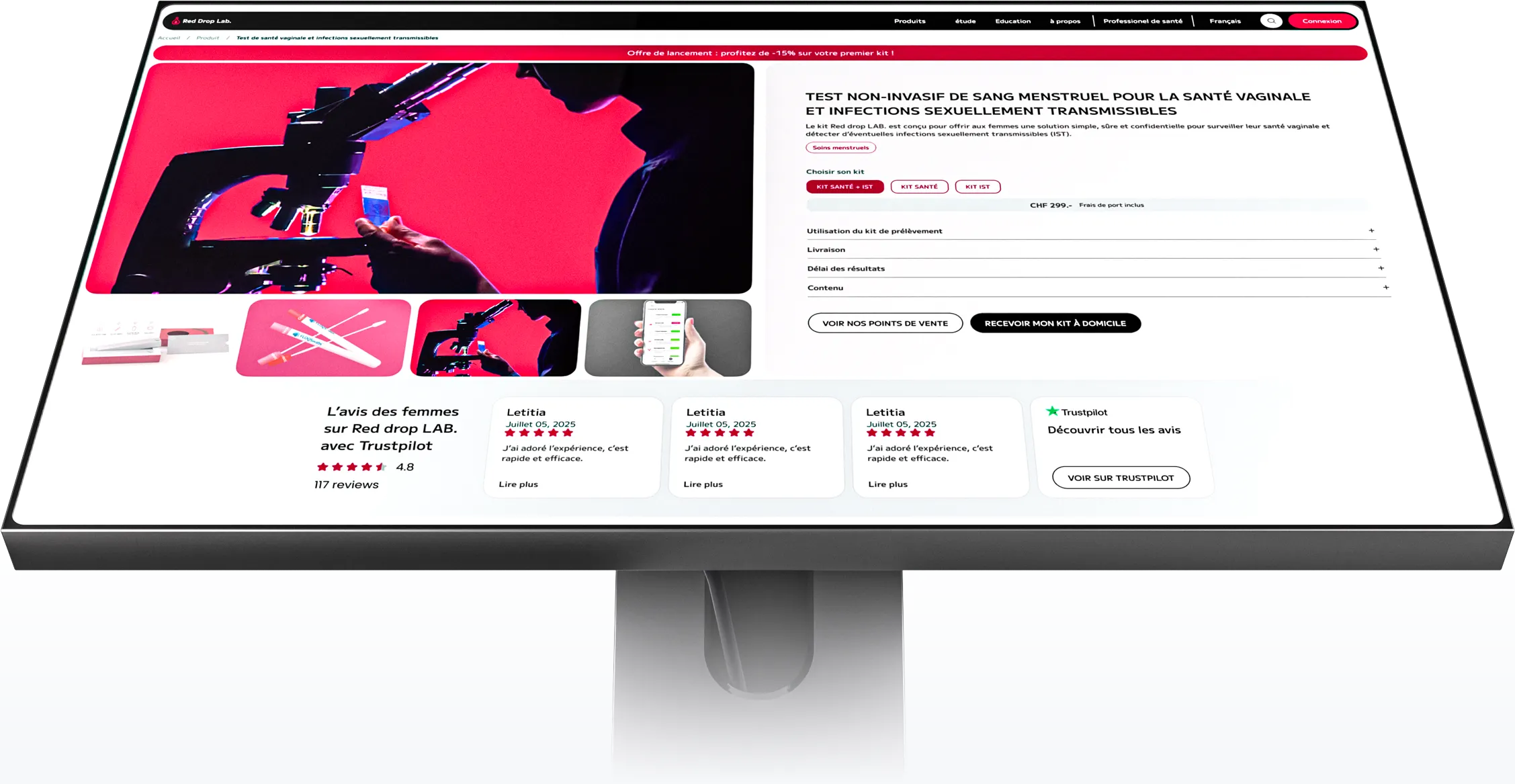 Site internet présentation haut de gamme e commerce, design sur mesure de qualité et SEO avec tunnel de vente. Magenta, blanc et minimaliste 2026