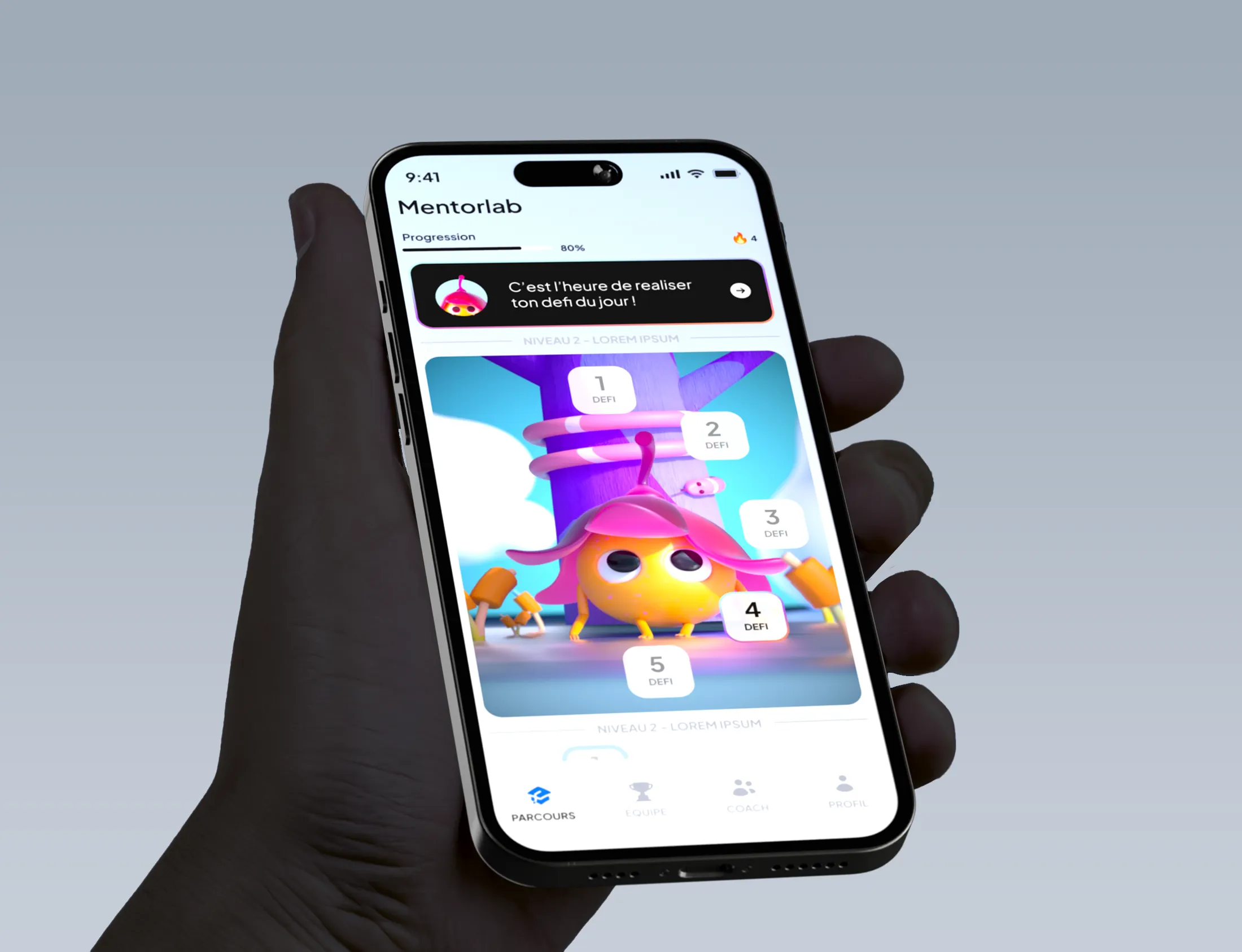 carte d'application seed up par ferr studio représentant des mascottes colorés