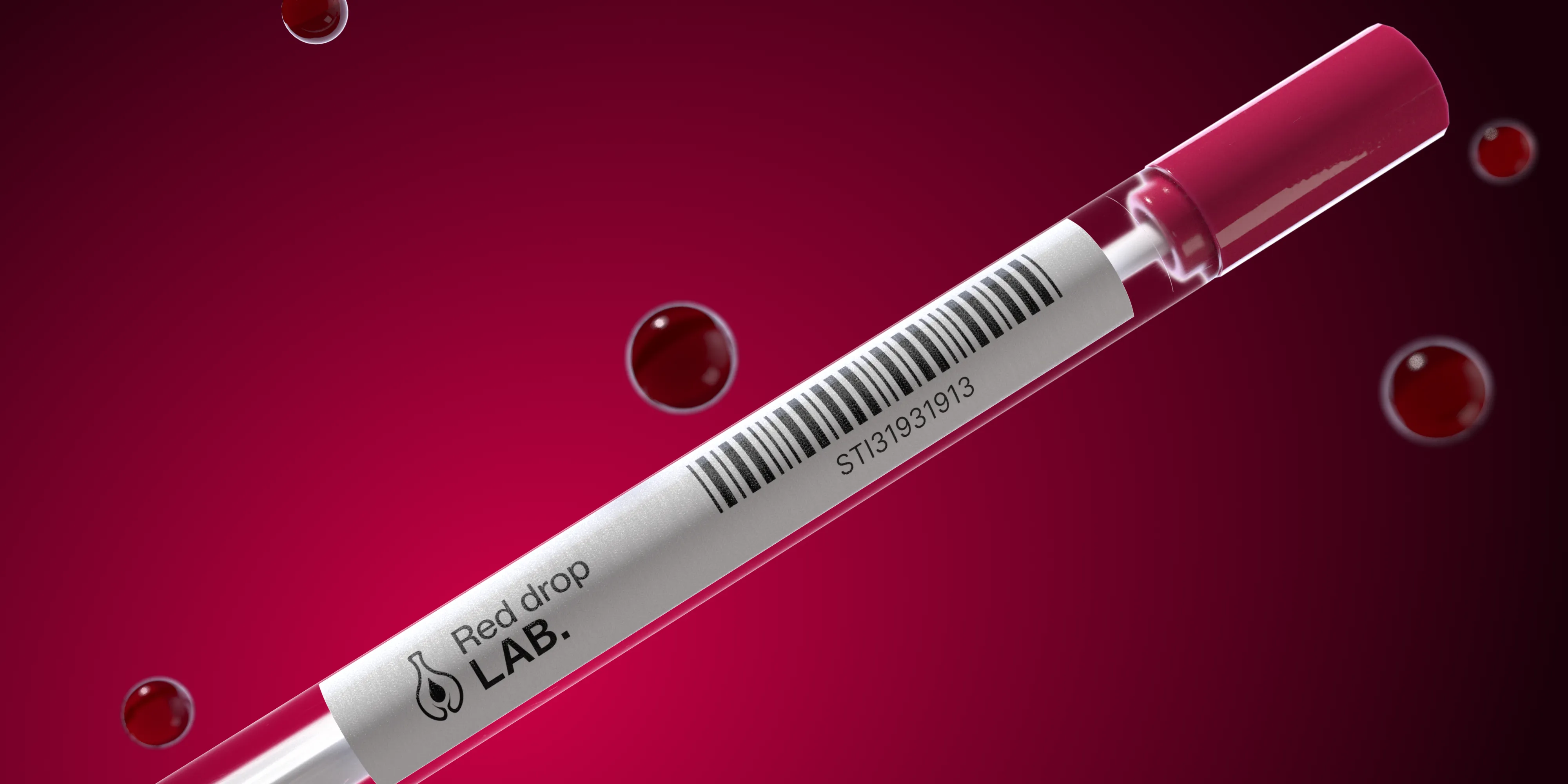 Red drop LAB. Swab visual by ferrstudio.ch