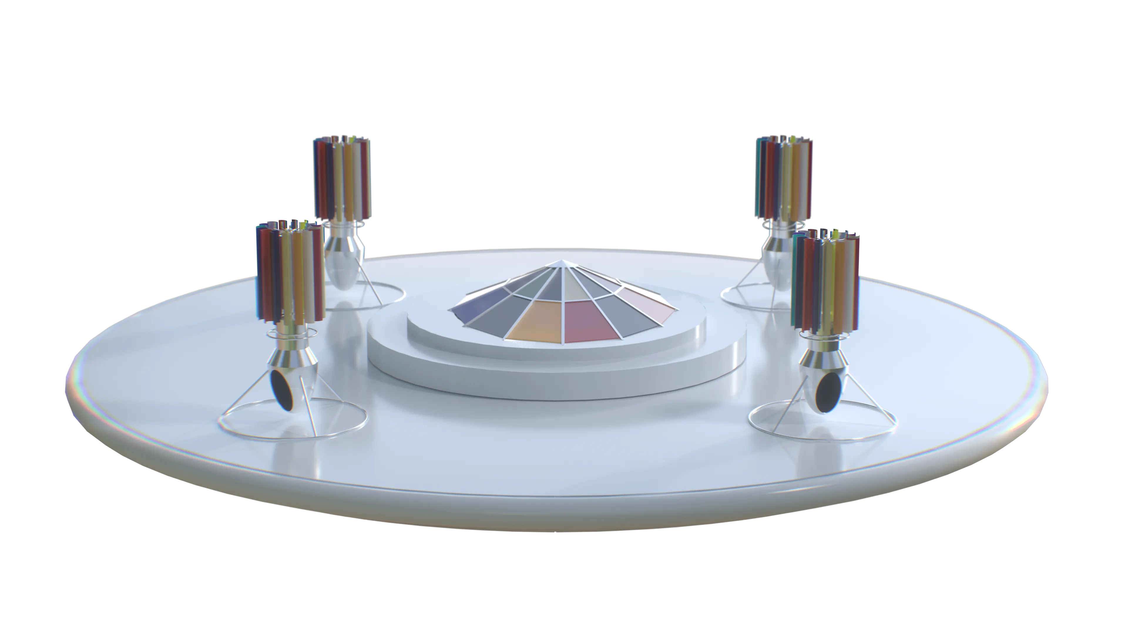 Windturbine OMNI vue aérienne installation, plateau blanc, Hangzhou Winland