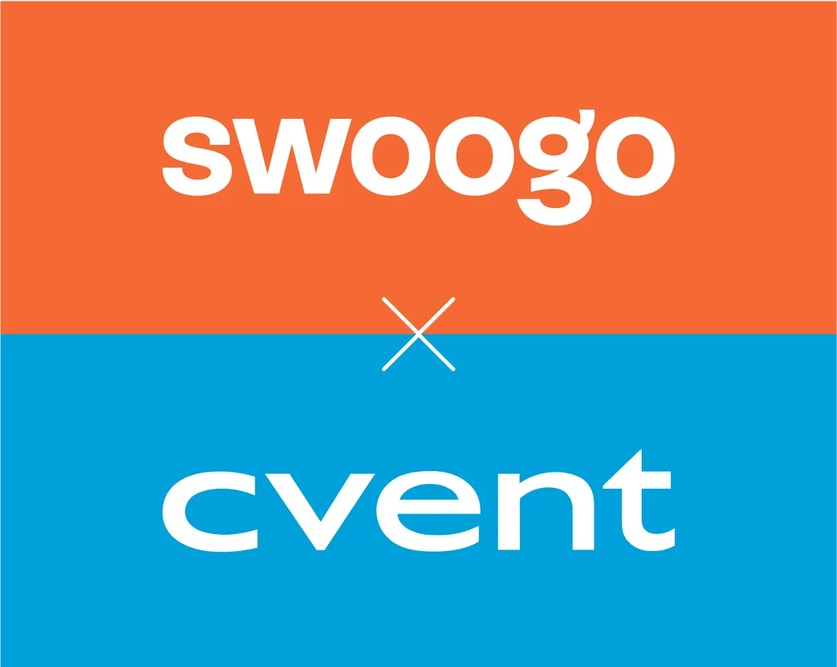 Comparison chart illustrating Swoogo vs Cvent event management platform features, pricing, and mobile check-in options.