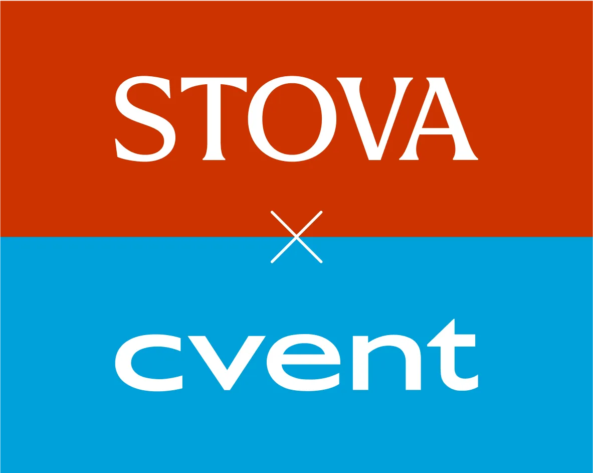 Comparison chart highlighting Stova vs Cvent event management software features, pricing, and user ratings.