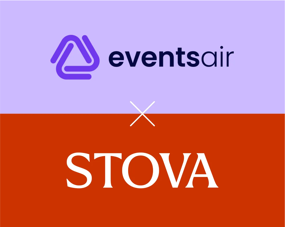 Comparison chart illustrating Stova vs EventsAir event management software features, pricing, and integrations.