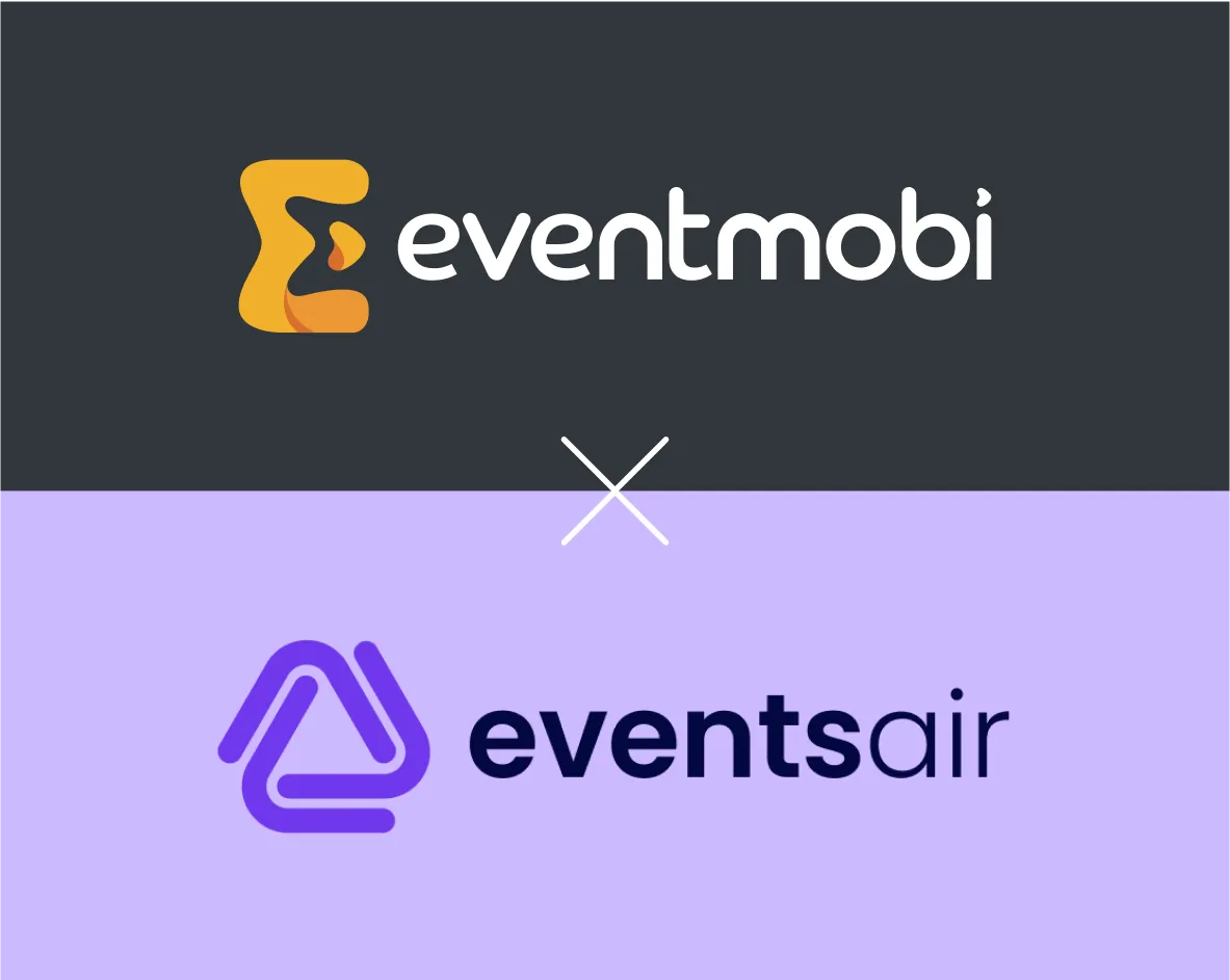Comparison chart illustrating EventsAir vs EventMobi pricing, features, and event management platform capabilities.