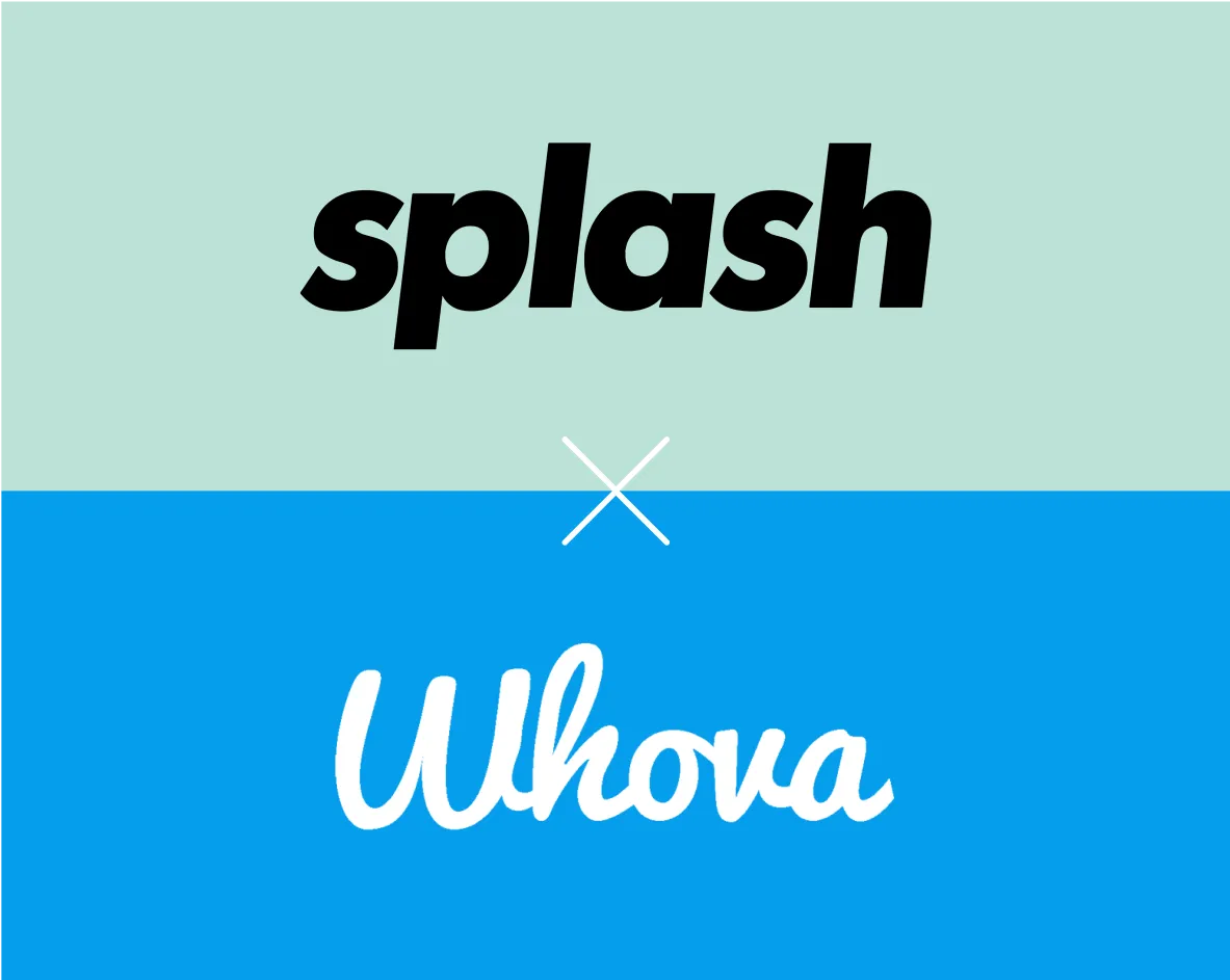 Comparison chart illustrating Splash vs Whova event management platform features, pricing, and attendee engagement tools.