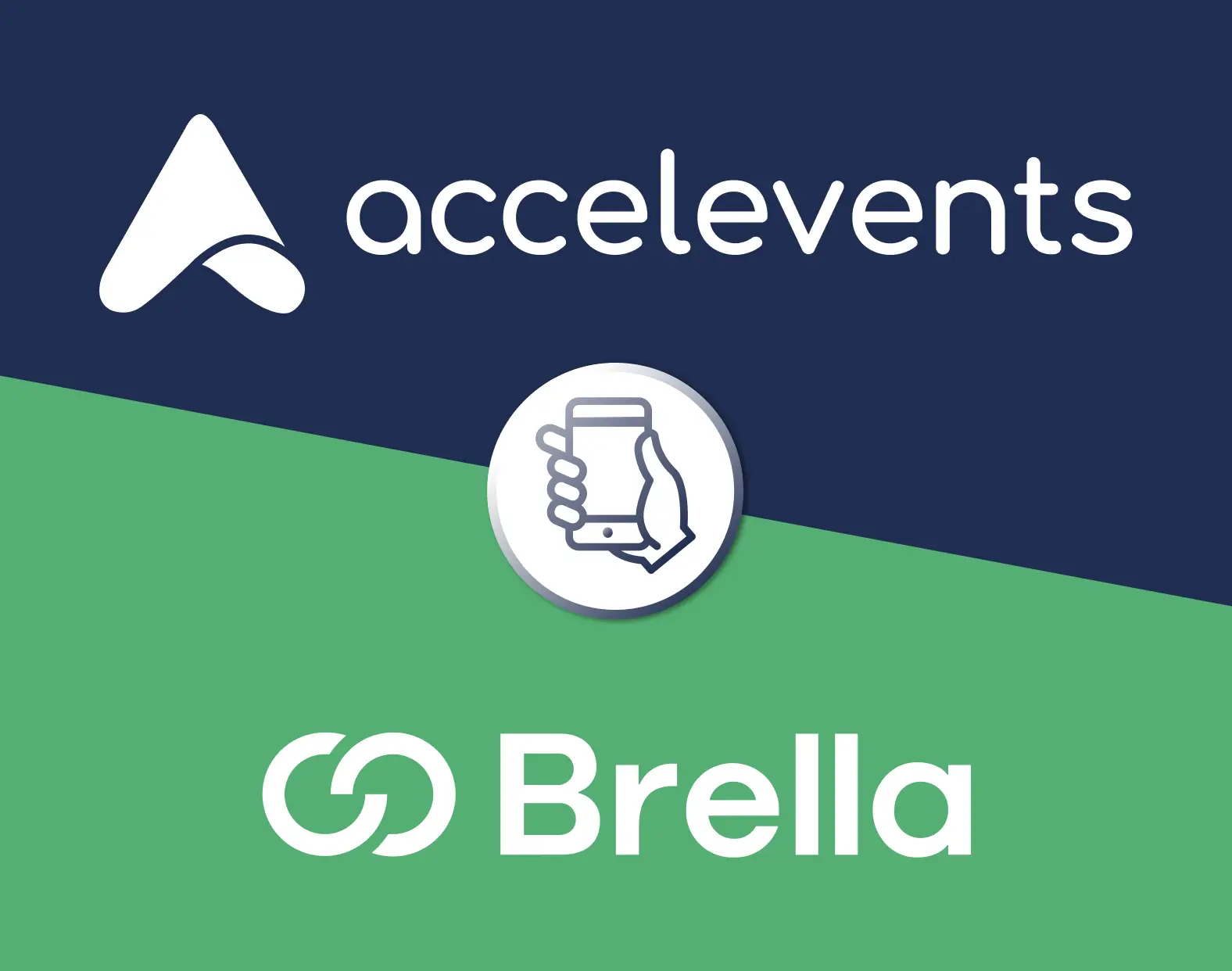 Side-by-side comparison of Brella and Accelevents mobile apps highlighting networking and event management features.