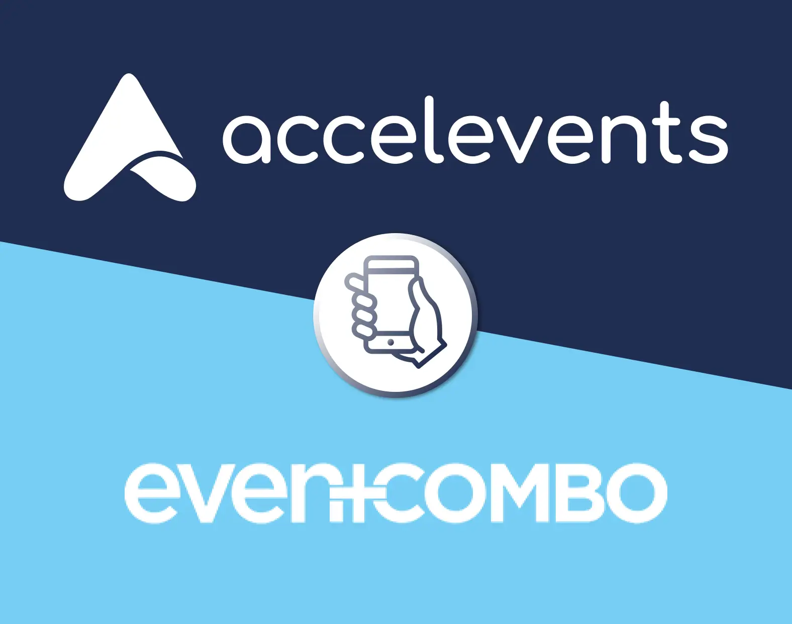Side-by-side comparison of EventCombo and Accelevents mobile event apps highlighting key features and attendee workflows.