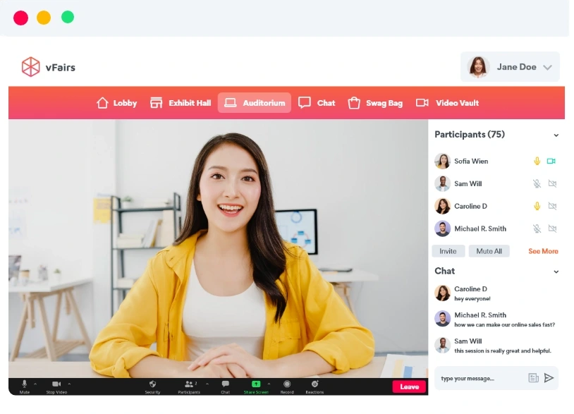 Vfairs is an event platform for virtual events only