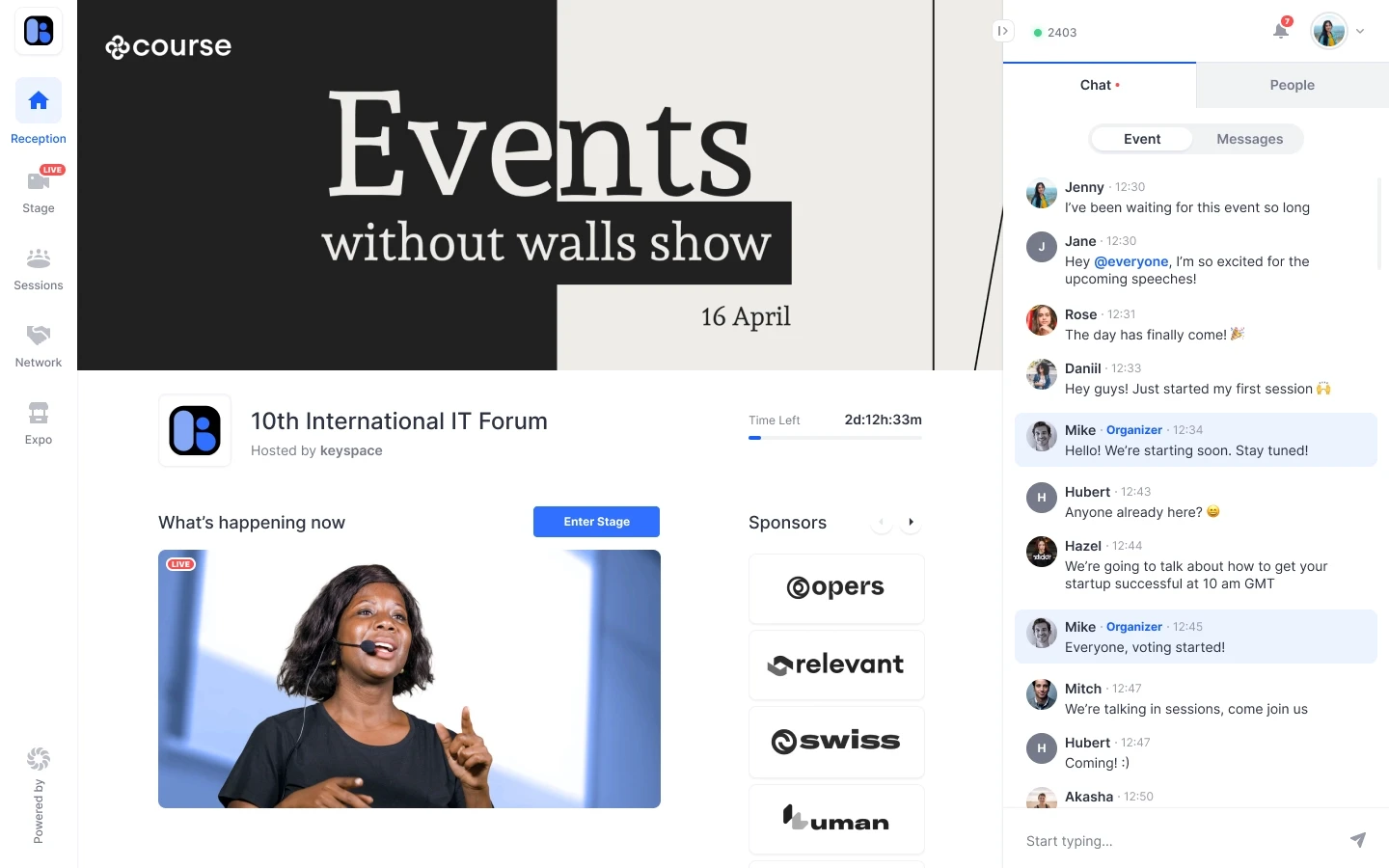 Hopin is a virtual events platform