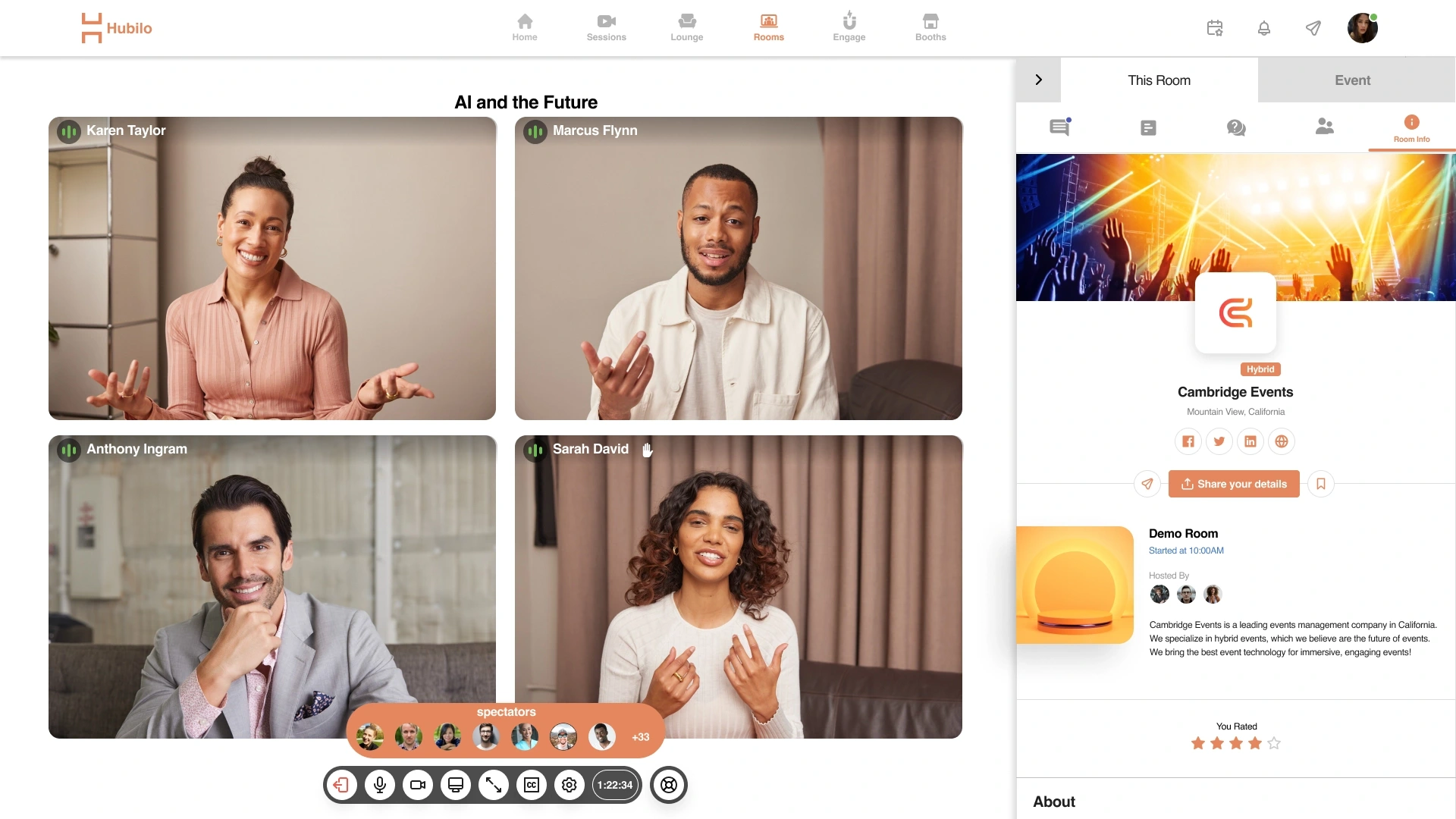Hubilo is and event app and platform for all event types