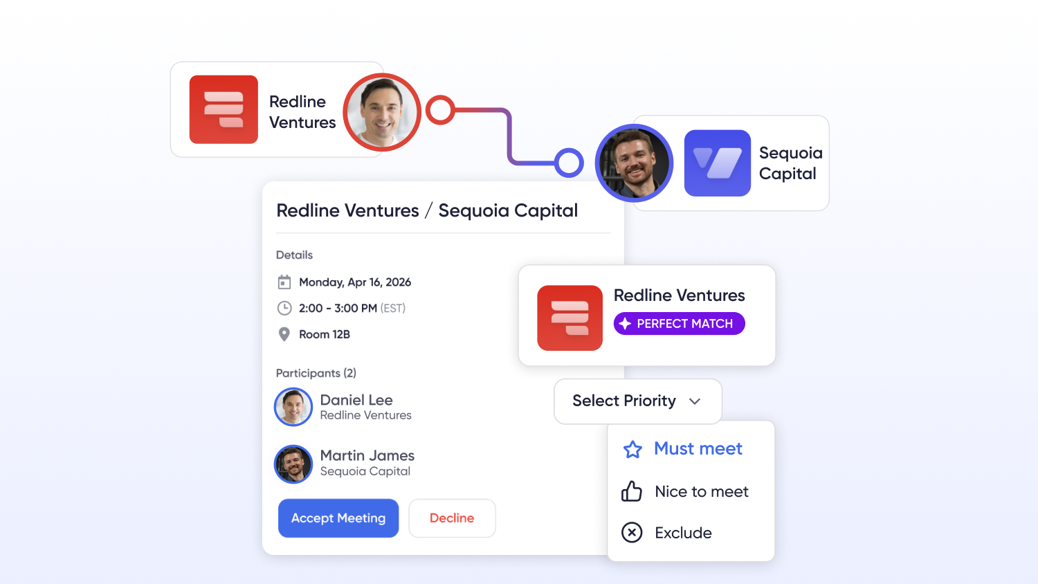 Event organizer using Accelevents Hosted Buyer software to match qualified buyers and sellers for pre-scheduled one-to-one meetings