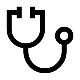 Icon of a stethoscope representing medical or healthcare services.
