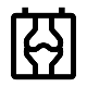 Icon of a chest X-ray showing ribs and lungs.