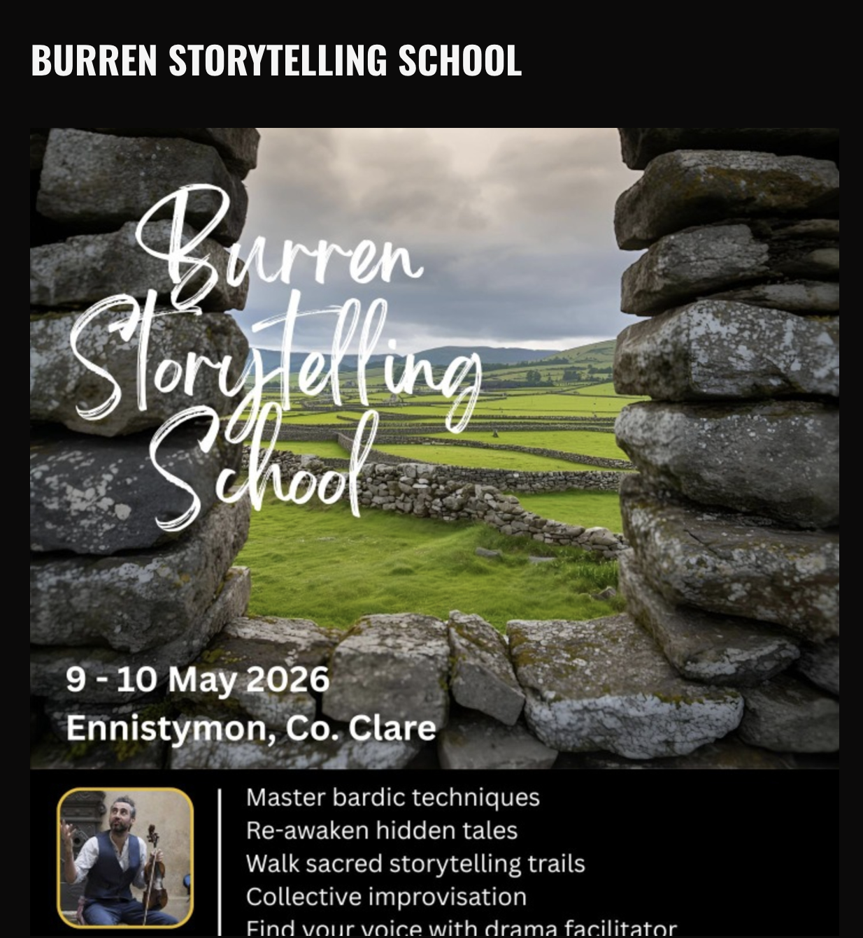 Bardic Storytelling Training Weekend with Aindrias de Staic & Jessica Curtin
