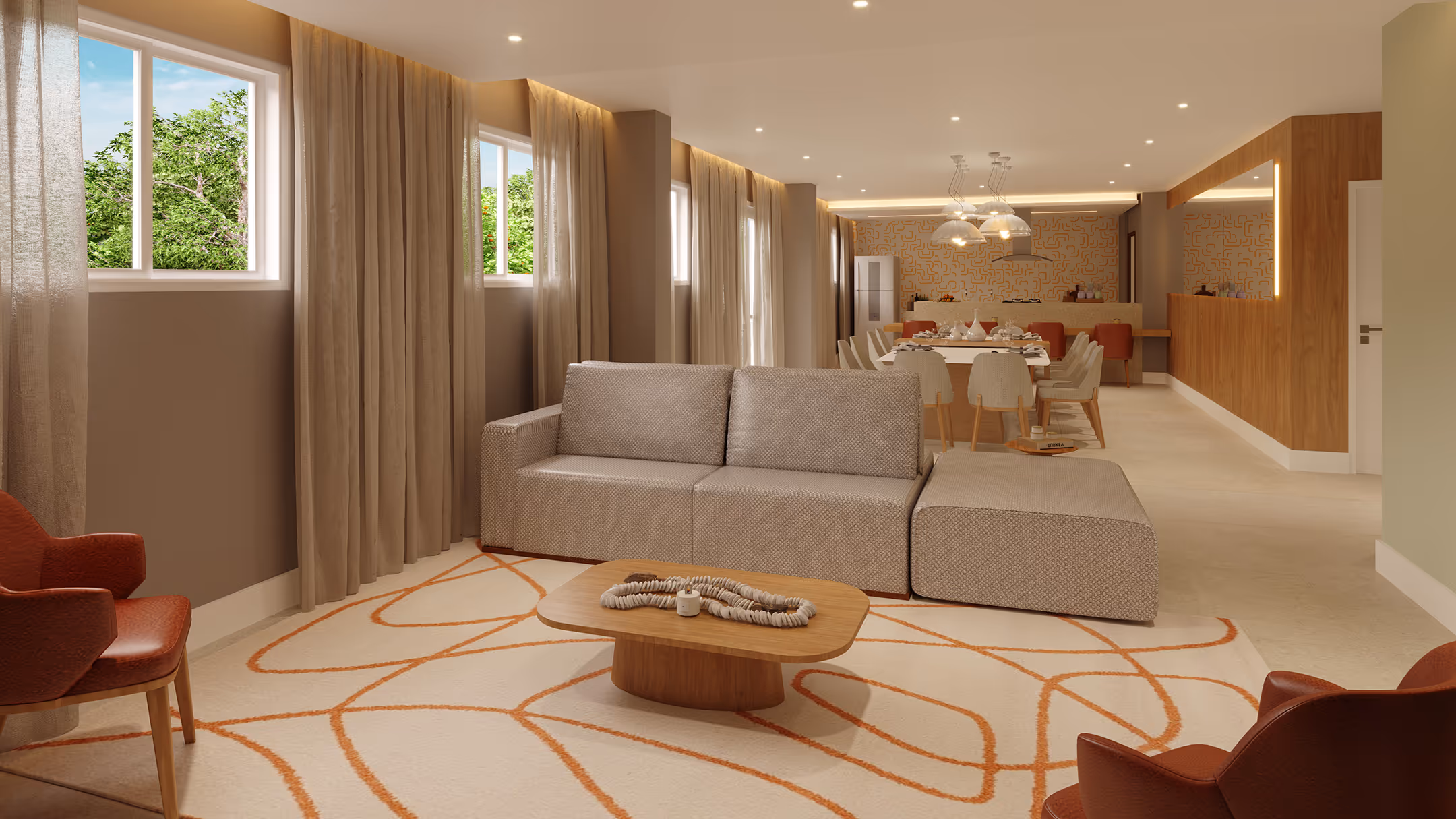 Perspectiva ilustrada do family space