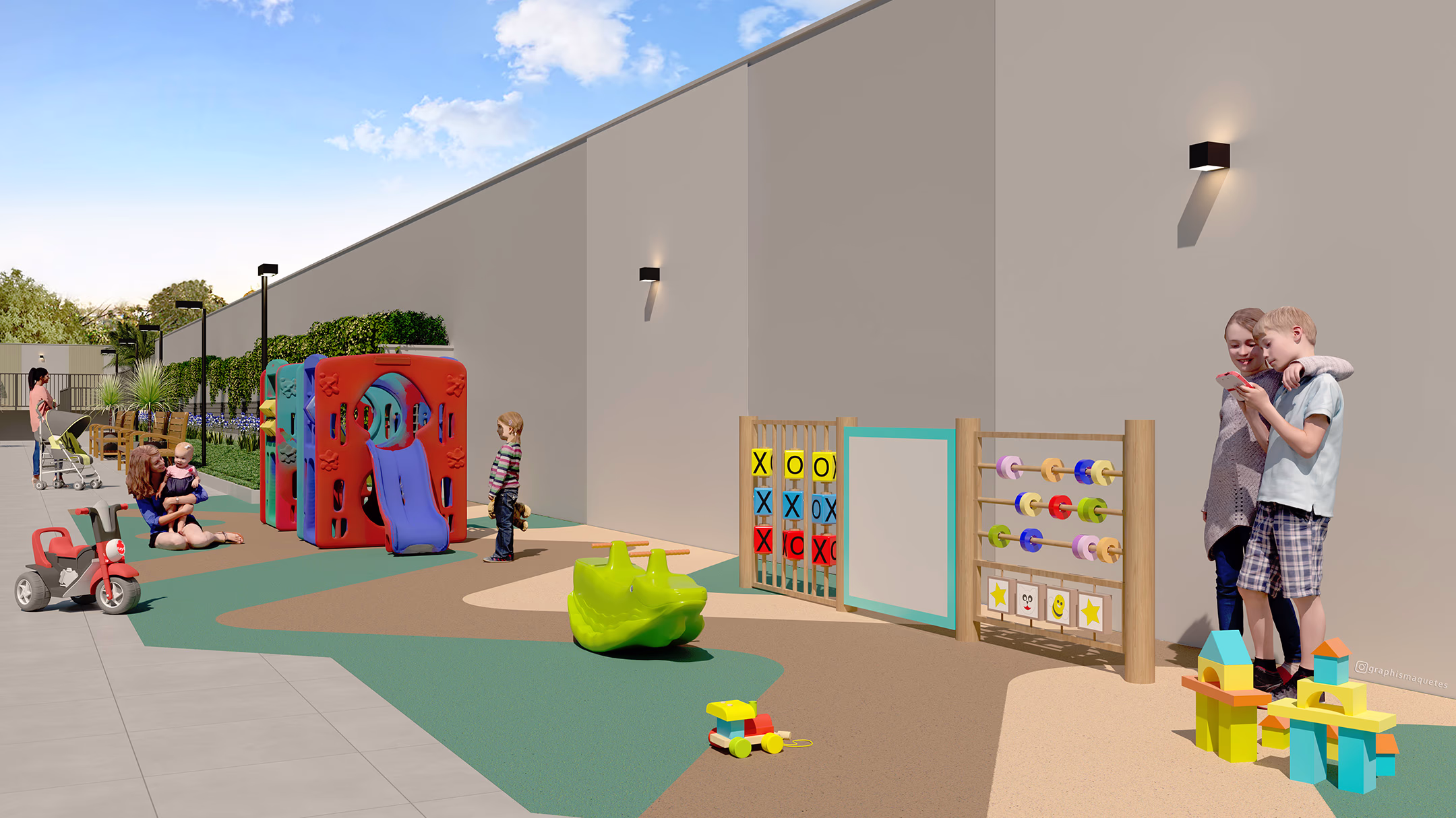 Perspectiva ilustrada do playground
