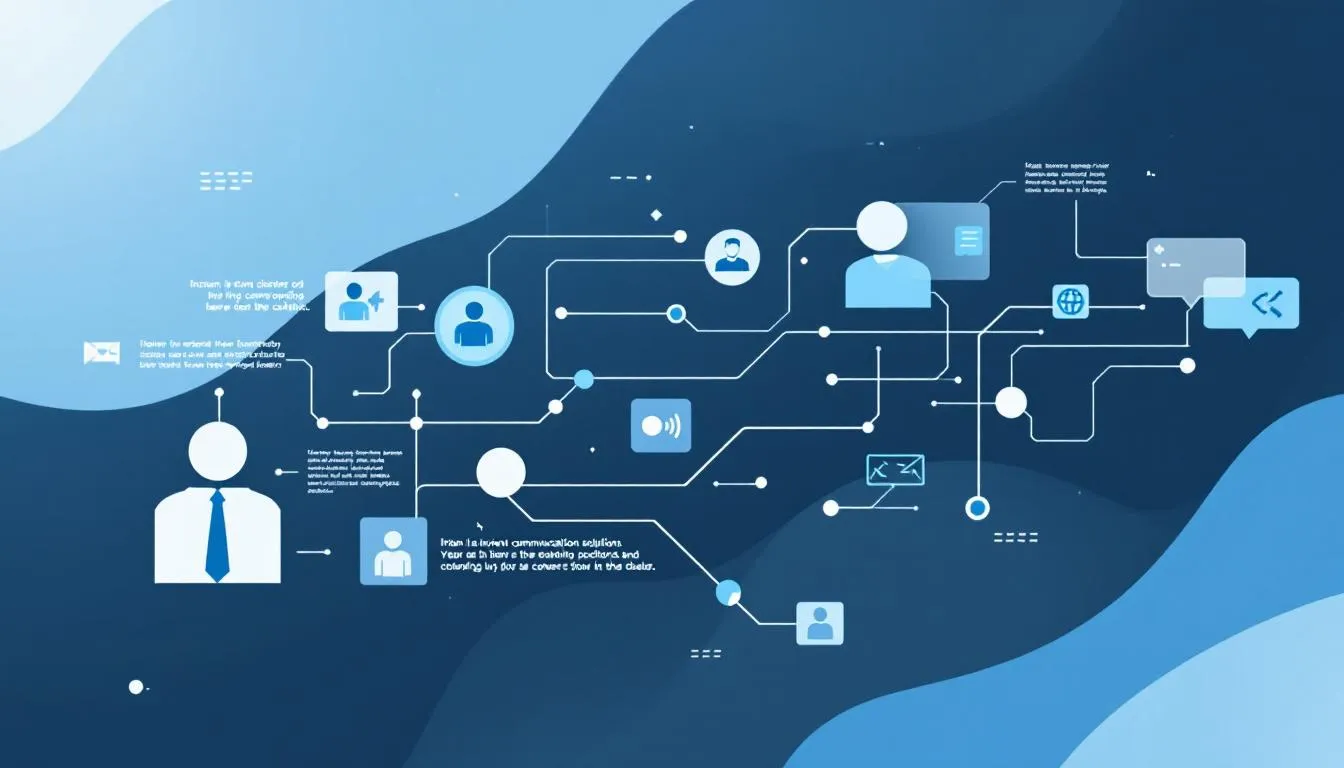 Une illustration représentant une solution de communication interne dans une entreprise.