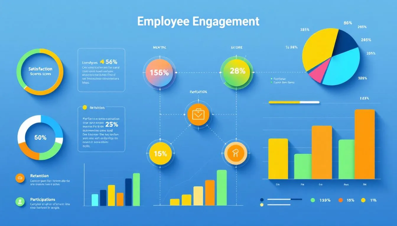 Un tableau des indicateurs clés pour mesurer l'engagement des collaborateurs.