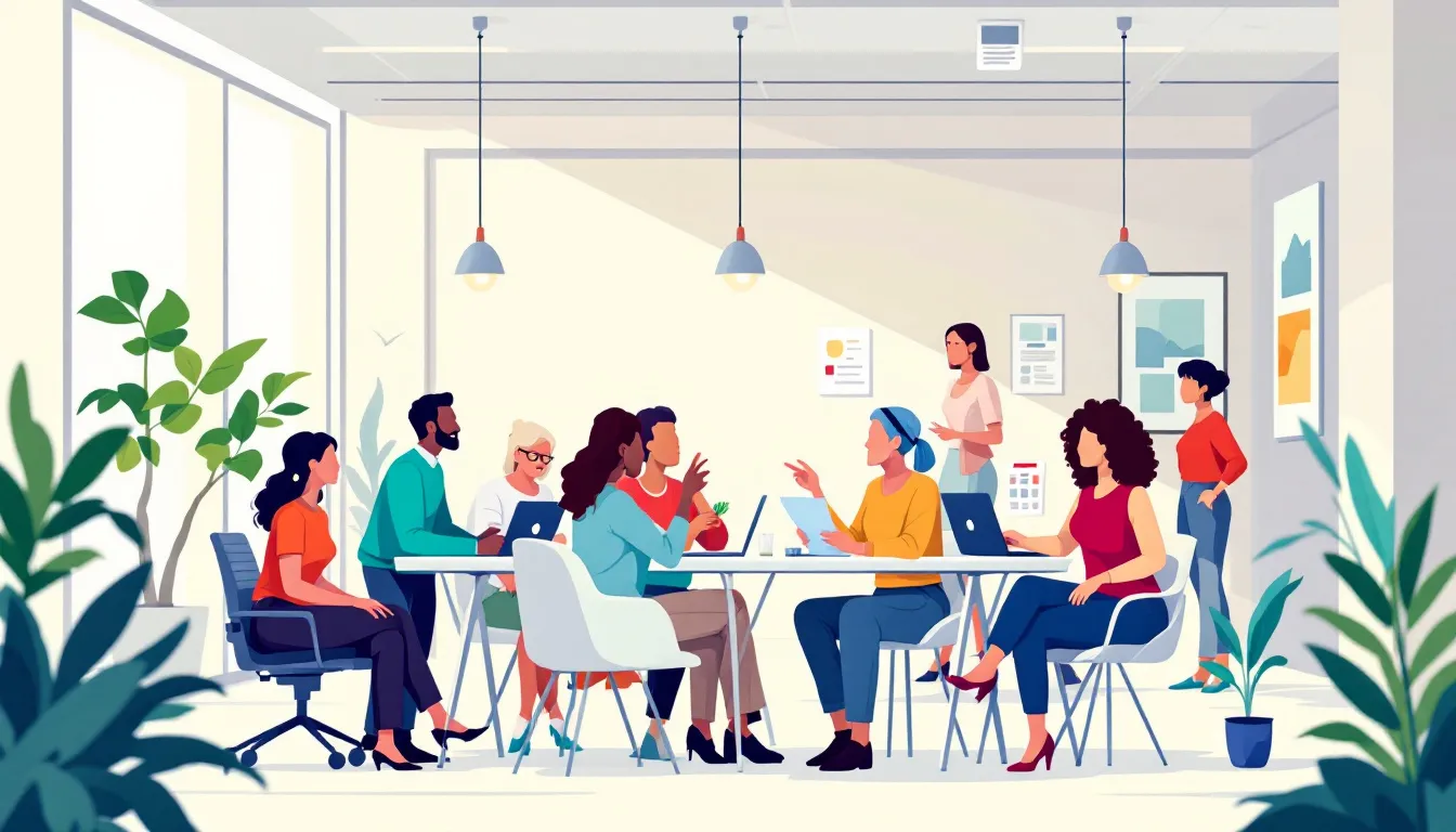Illustration représentant une culture d'entreprise inclusive.