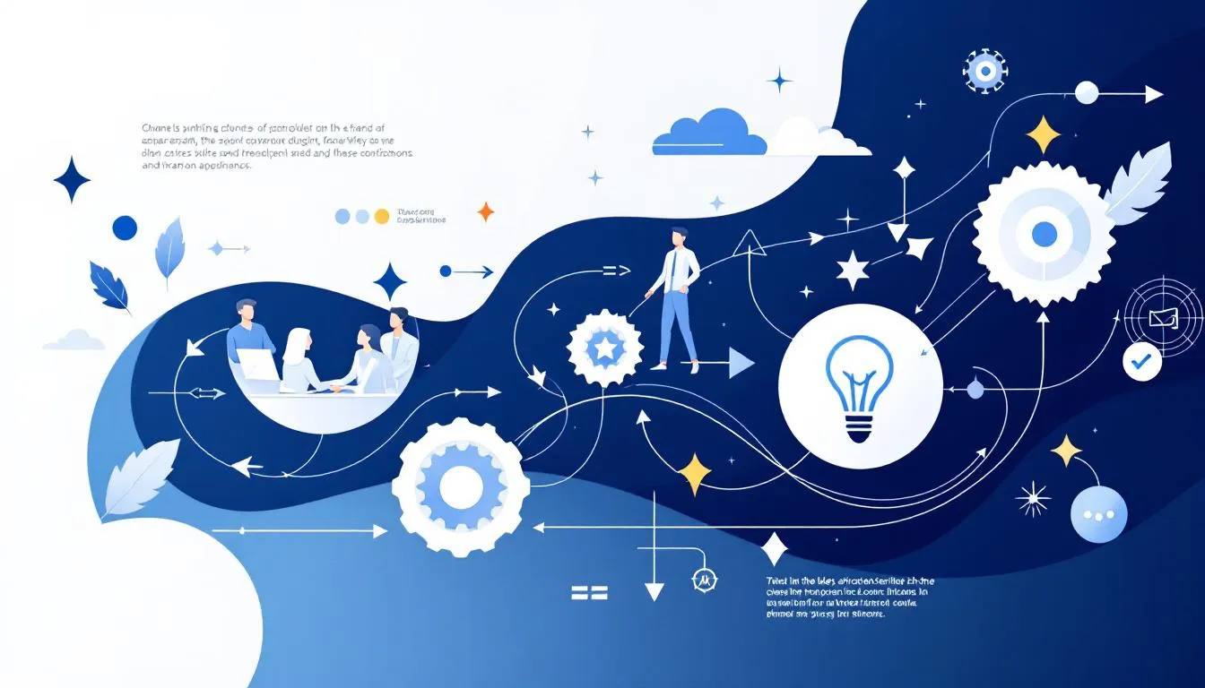 Une illustration représentant la conduite du changement en entreprise.