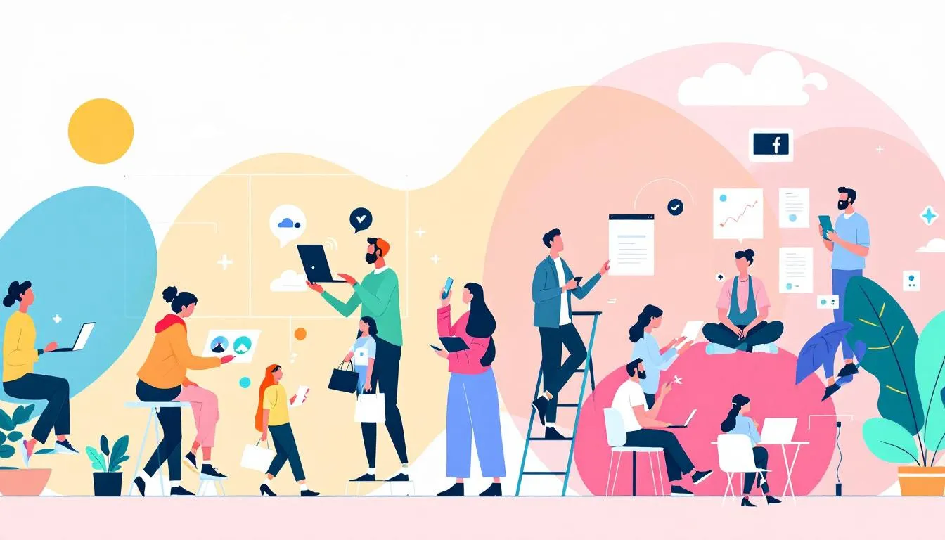 Une illustration représentant les enjeux de la QVT dans une organisation multi sites.