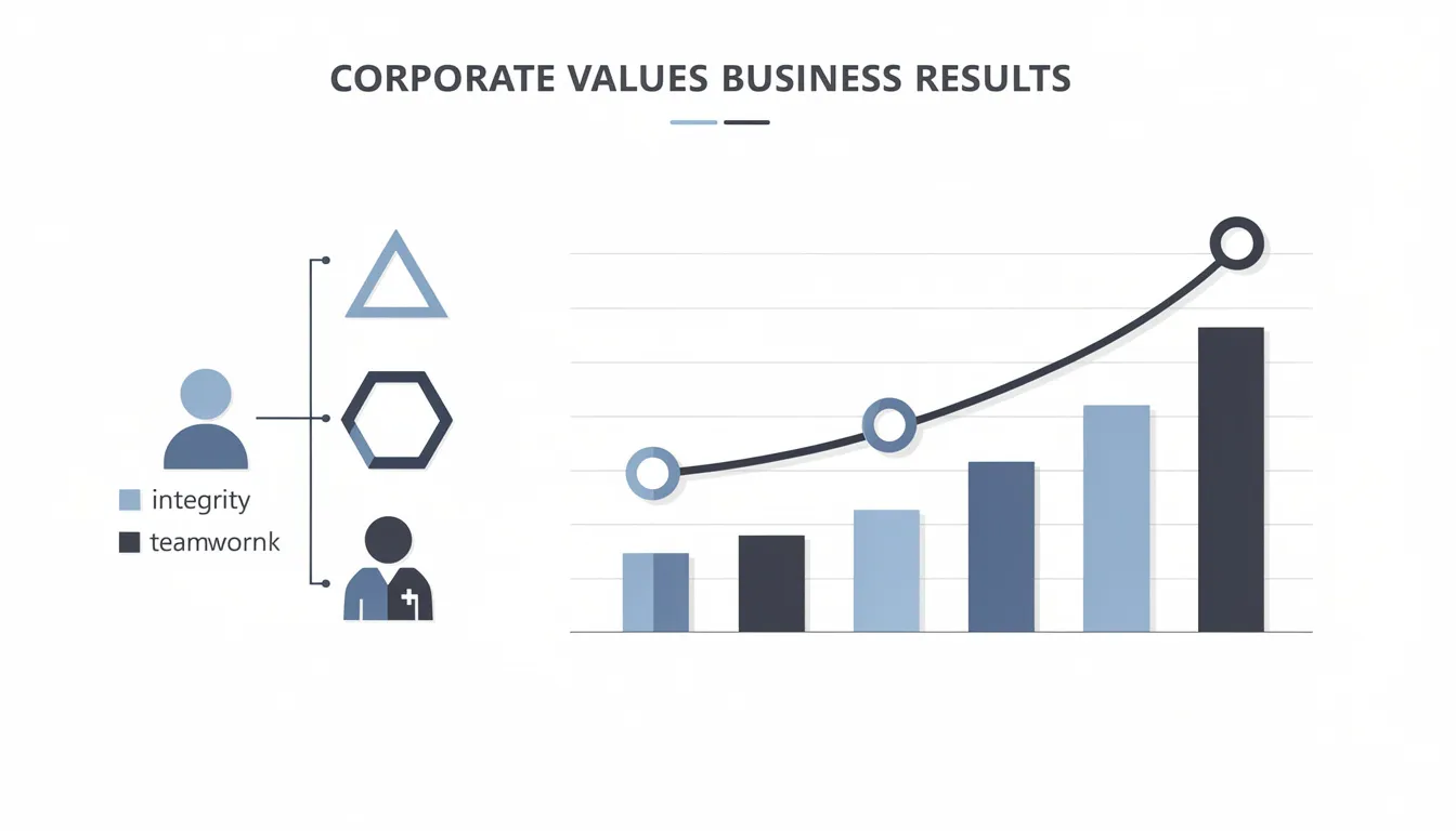 Un graphique illustrant l'impact des valeurs d'entreprise sur les résultats.