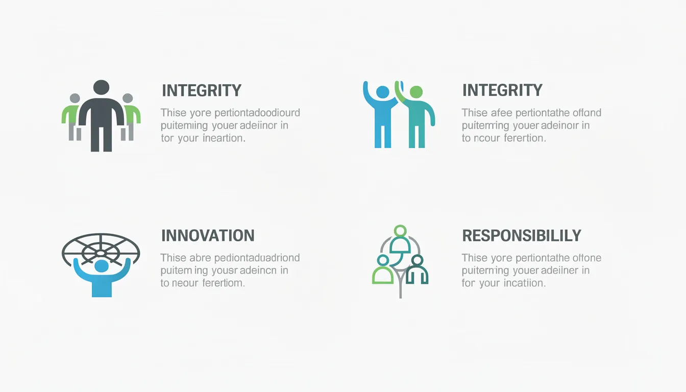 Une illustration représentant les valeurs d'entreprise et leur importance.