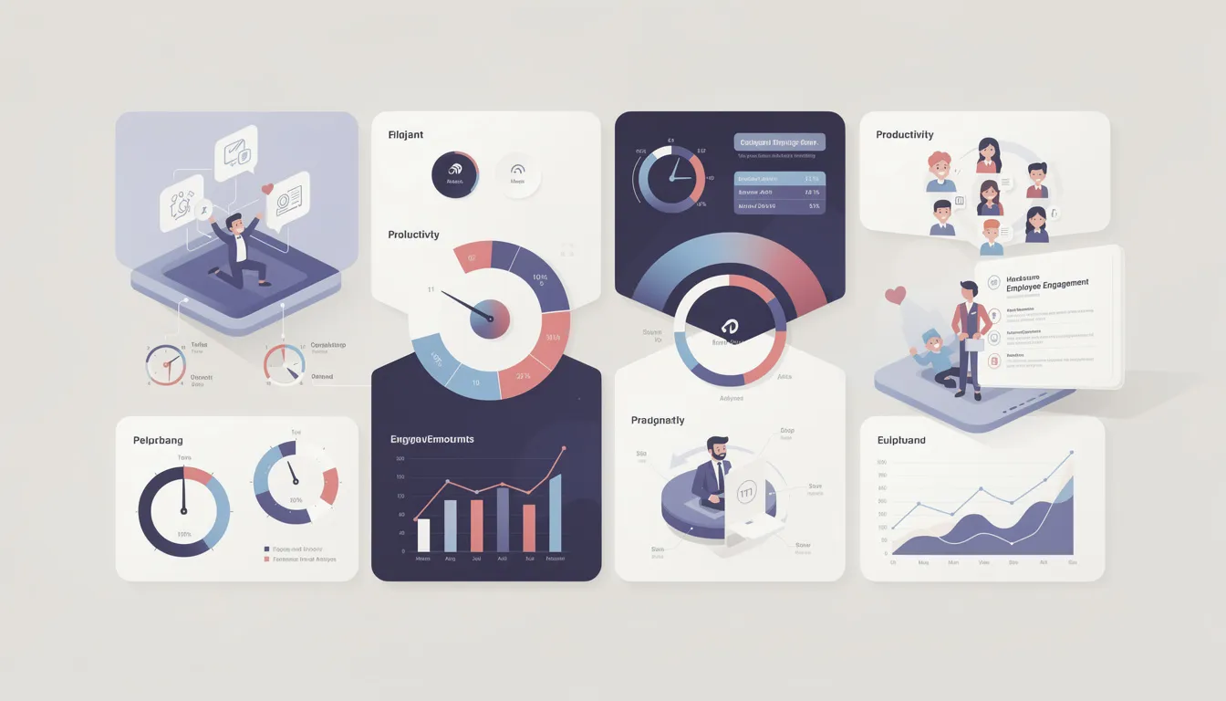 Graphique illustrant les indicateurs clés pour mesurer l'engagement des collaborateurs.