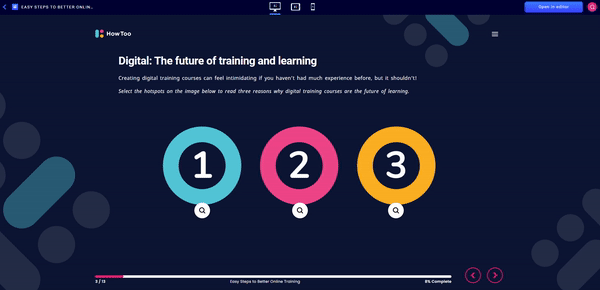 A gif showing the course page automatically adapting to different screen sizes