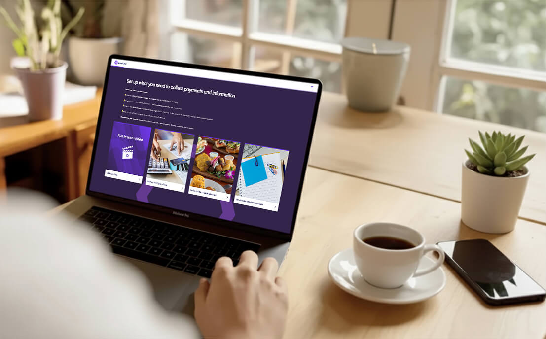 Learner accessing EventsAir training module on HowToo platform.