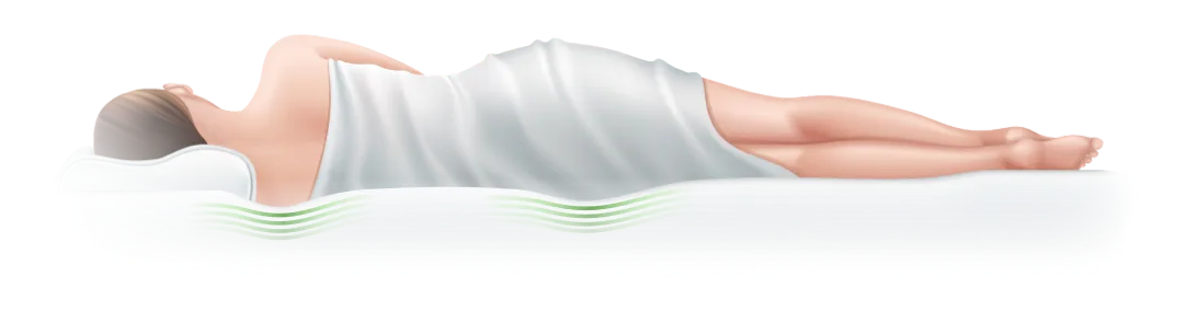 Woman sleeping on her side showing pressure points on body