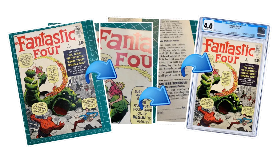 Fantastic Four going through the pressing and cleaning process