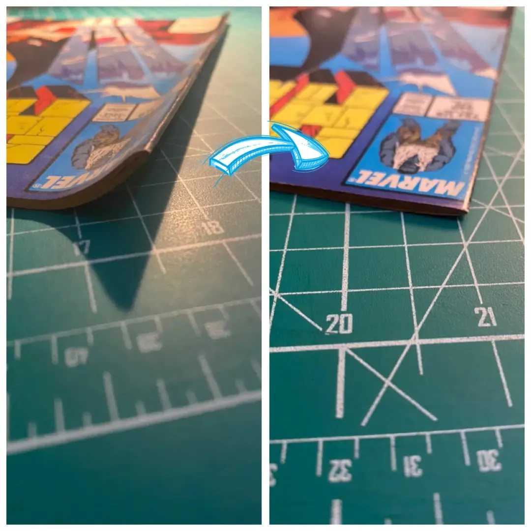 Corner comic pressing example