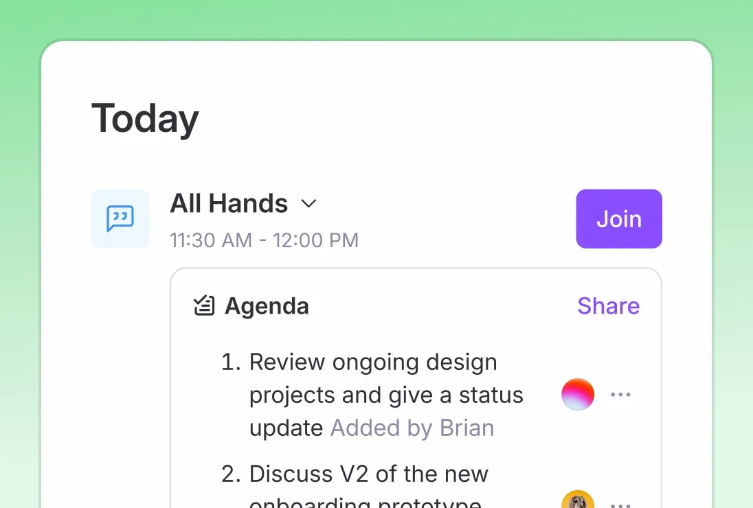 Visual showing how freelancers can use Supernormal to create clear meeting agendas and stay focused from the start.