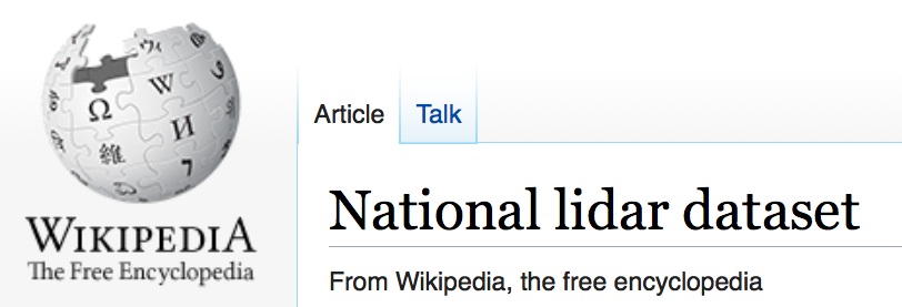 Wikipedia National LIDAR Datasets Index