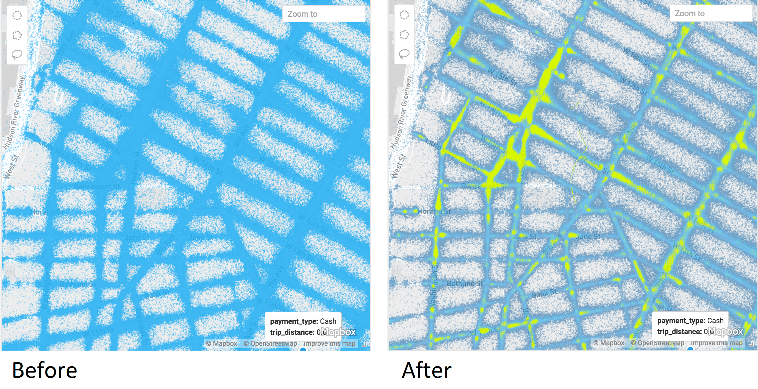 Before and after Density Gradient