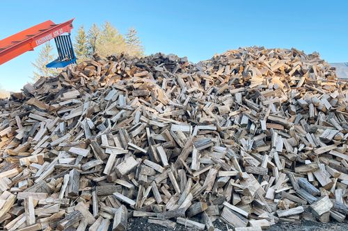 Stecks nursery and landscaping seasoned firewood pile.