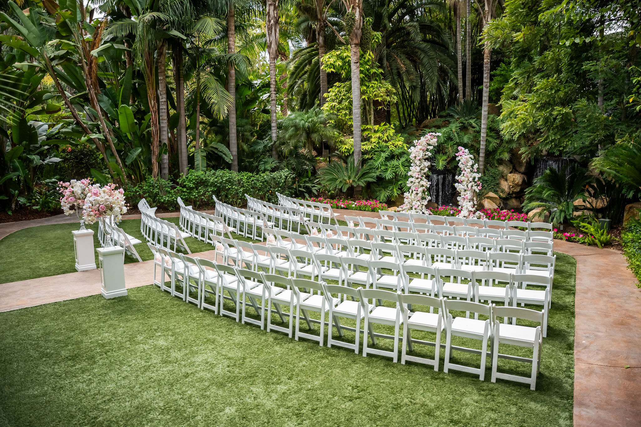 Grand Tradition Estate and Gardens Floral Gardens Arbor Terrace Waterfall
