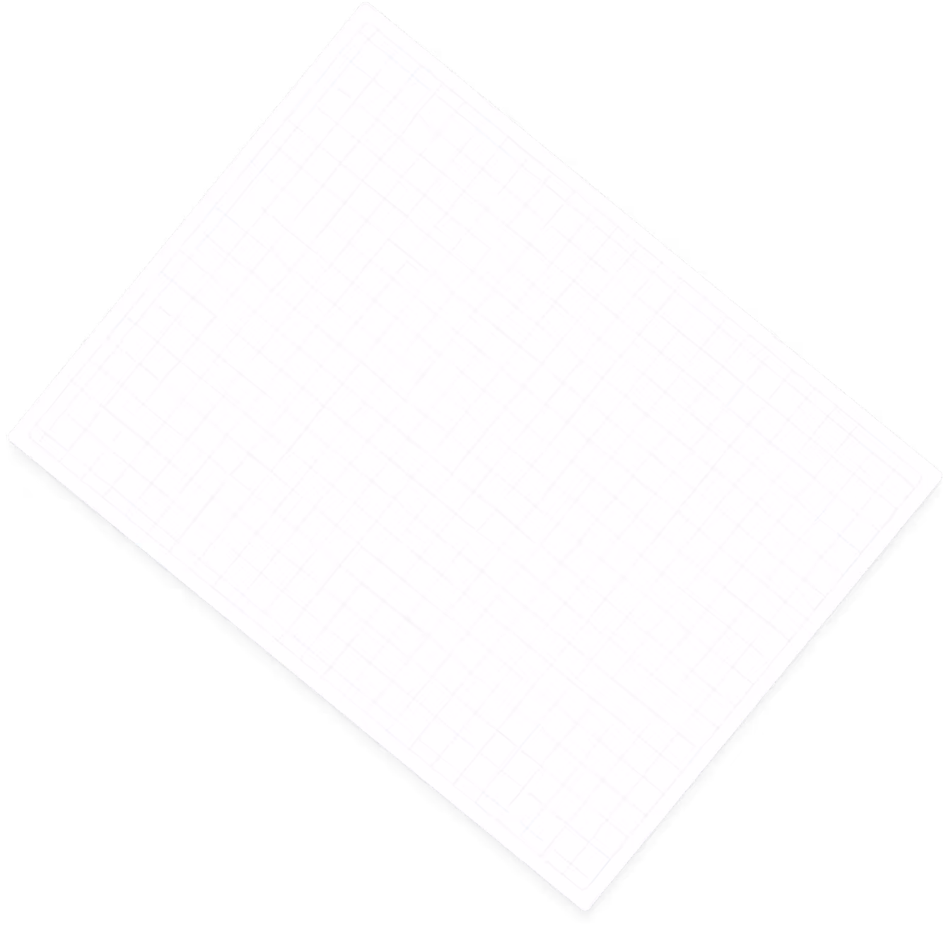 A blank sheet of graph paper tilted diagonally on a black background.