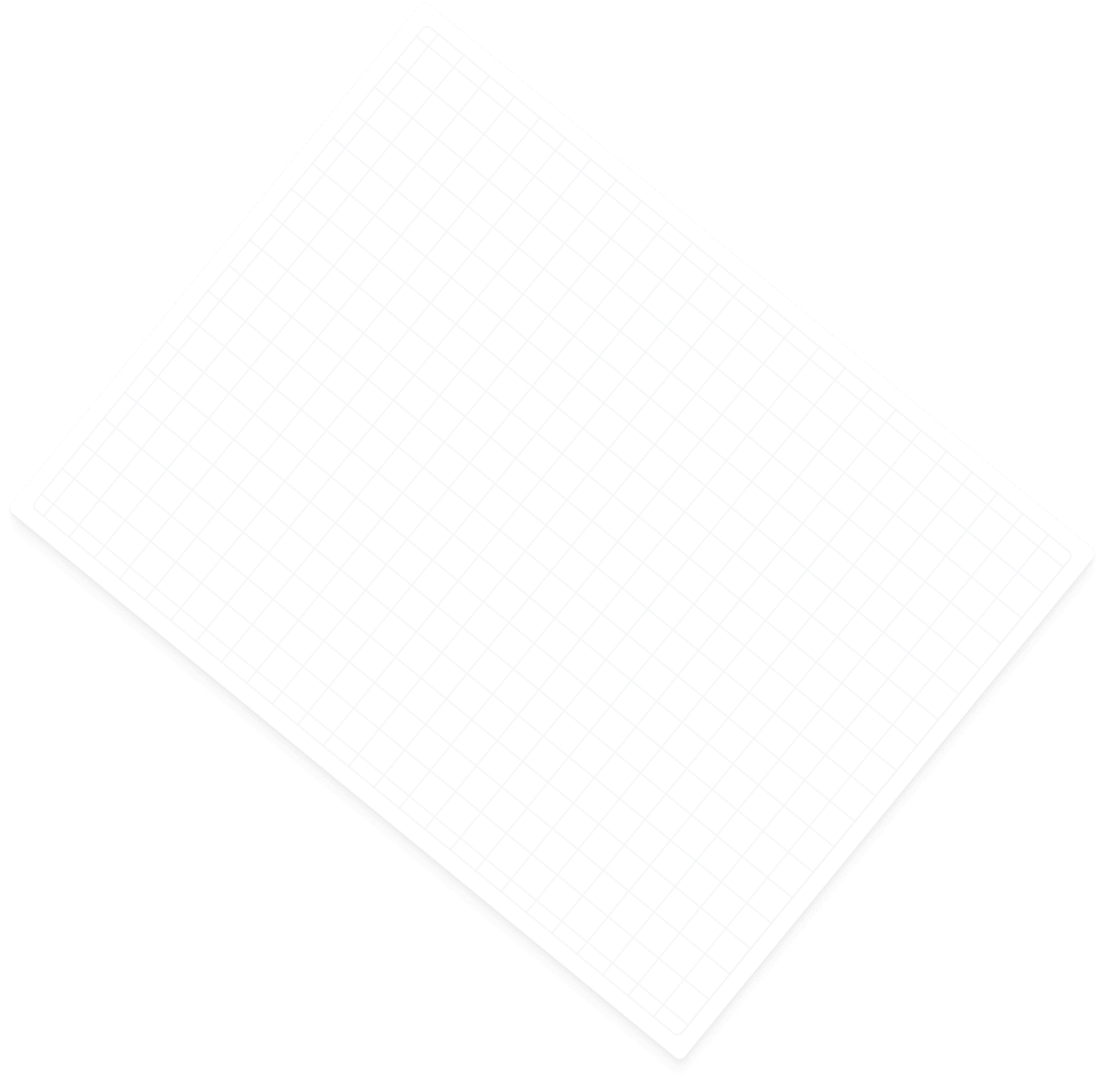 A blank sheet of graph paper tilted diagonally on a black background.