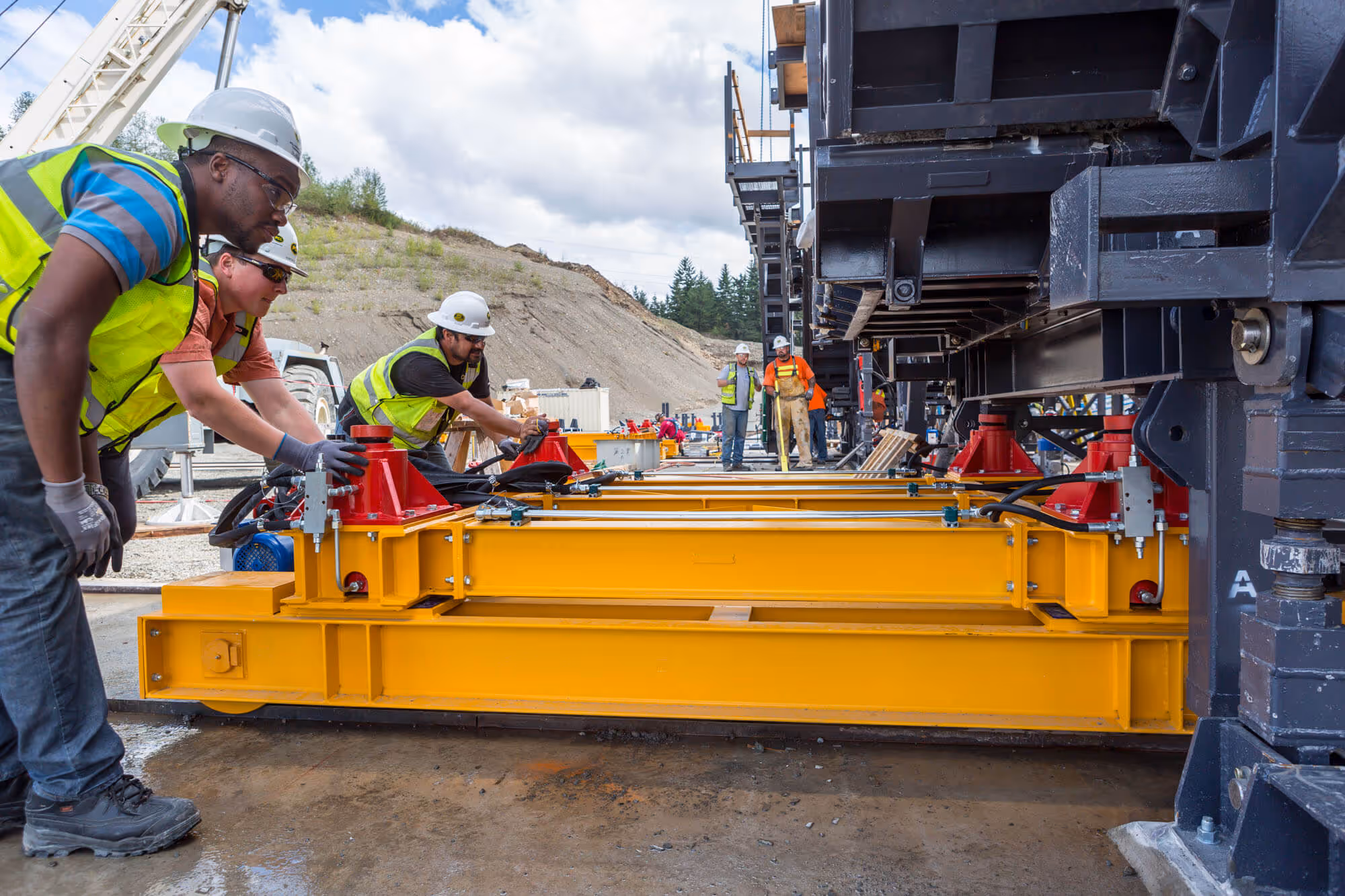 Elevated light rail concrete section construction, Enumclaw, Washington, PCL Construction