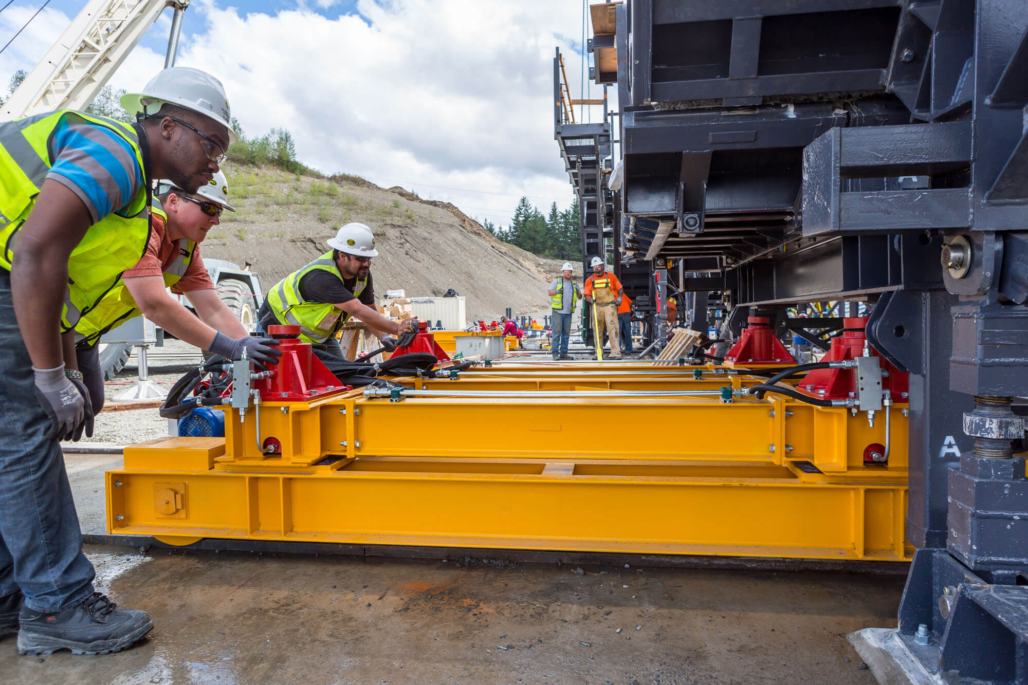 Elevated light rail concrete section construction, Enumclaw, Washington, PCL Construction