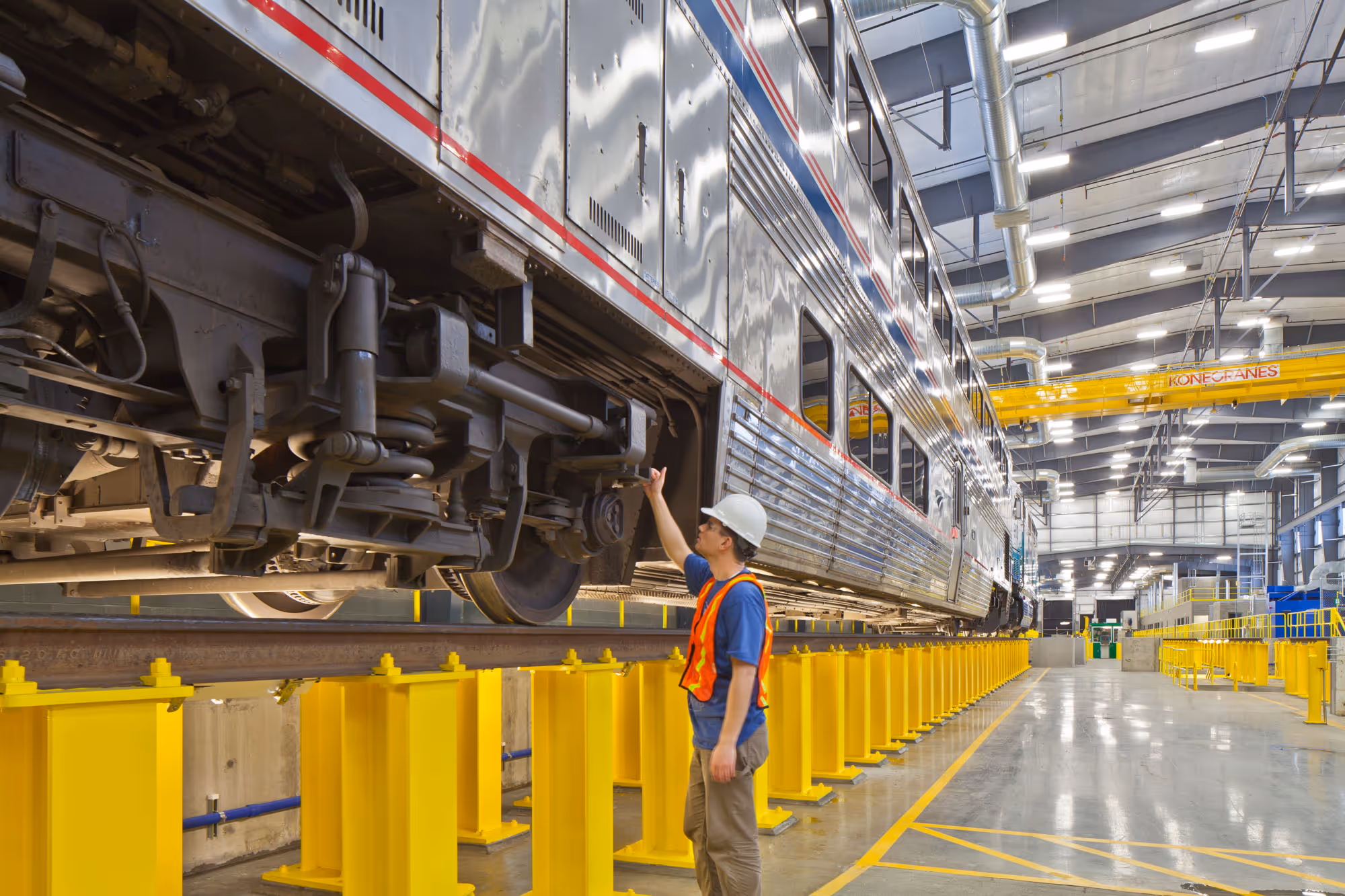 Amtrak maintenance facility, trains, Seattle, Washington