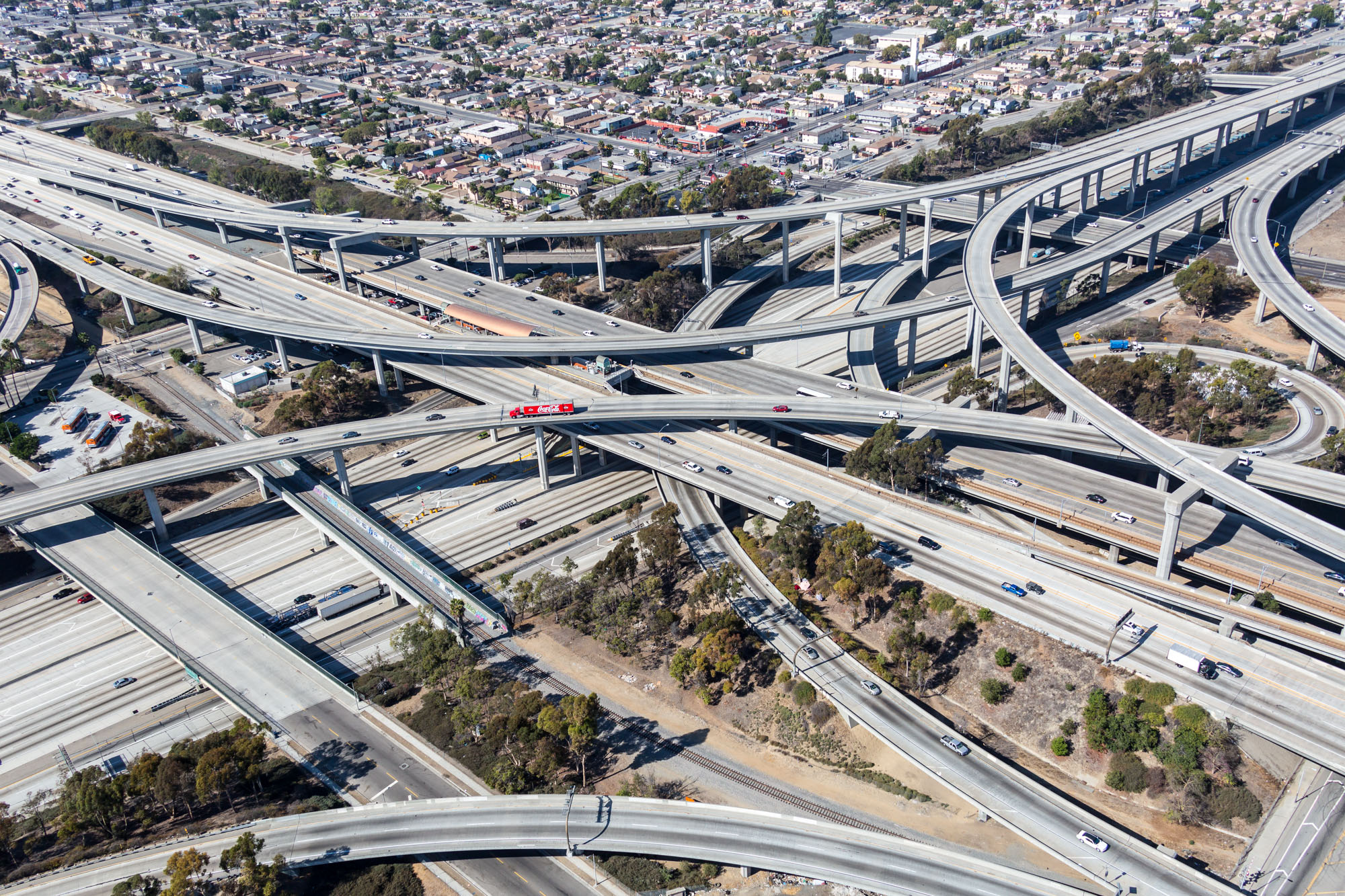 Freeway interchange post-construction documentation, Los Angeles