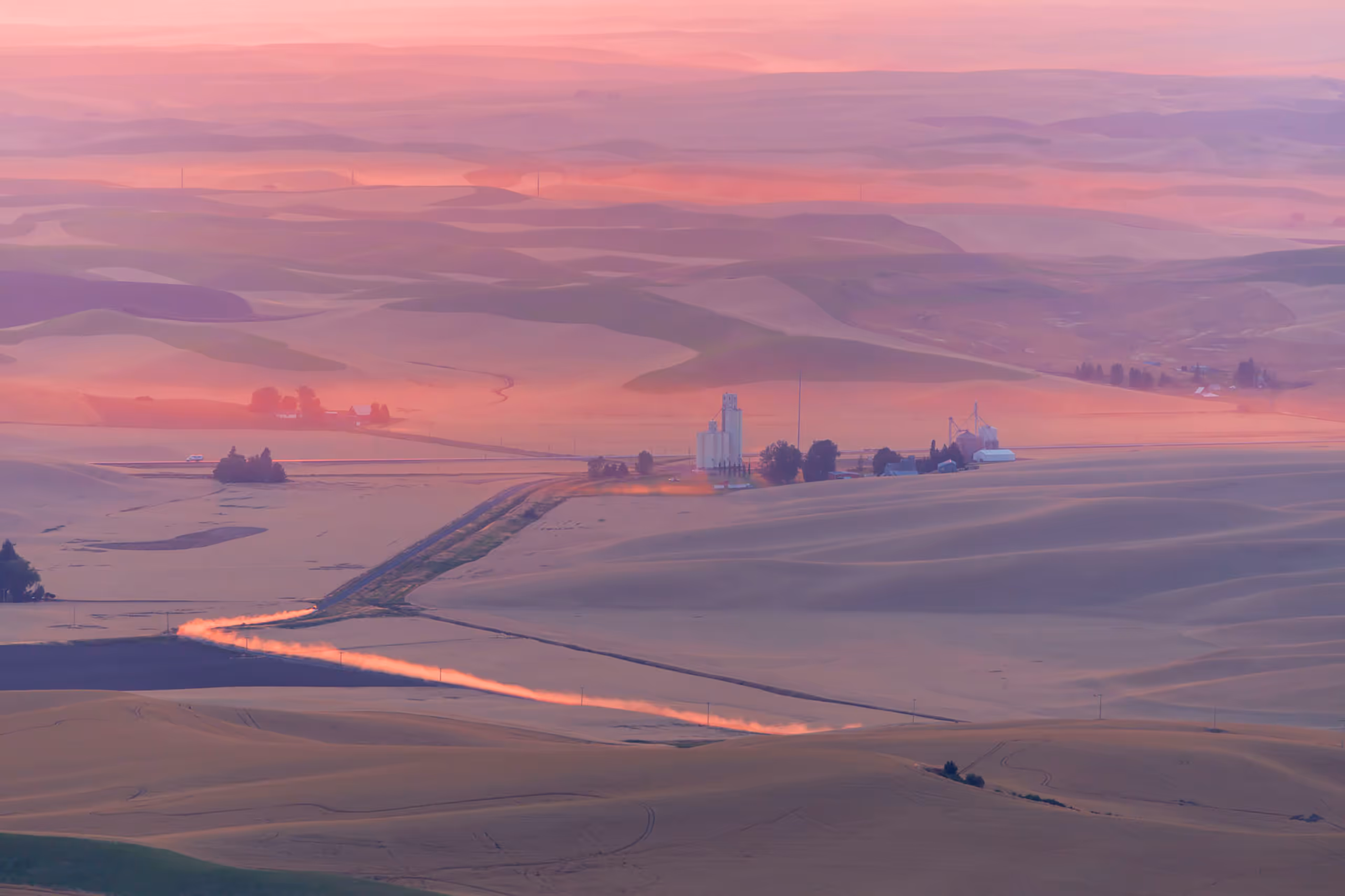 Sunset at harvest time, Oakesdale, Washington